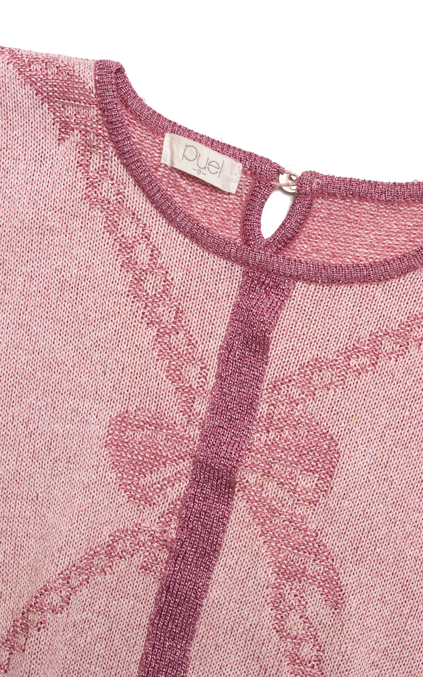 1980s Metallic Pink Balloon Sleeve Sweater Top | medium/large