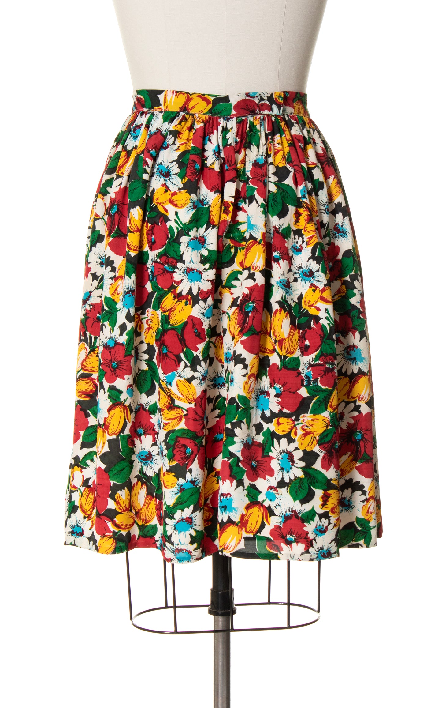 1940s Floral Rayon Skirt | small