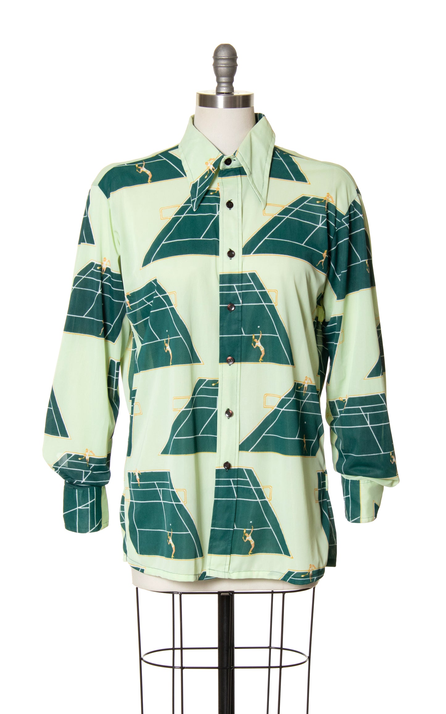 1970s Tennis Novelty Print Blouse | women's x-large / men's large