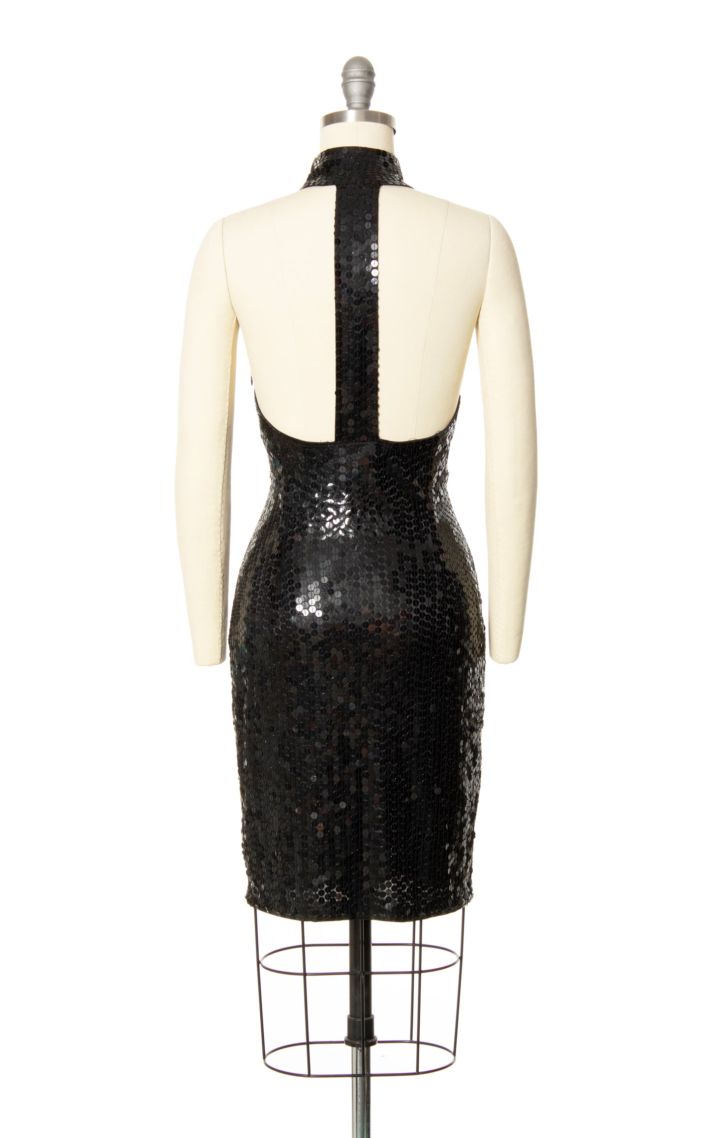 1990s Sequin Open Back Party Dress | small/medium/large