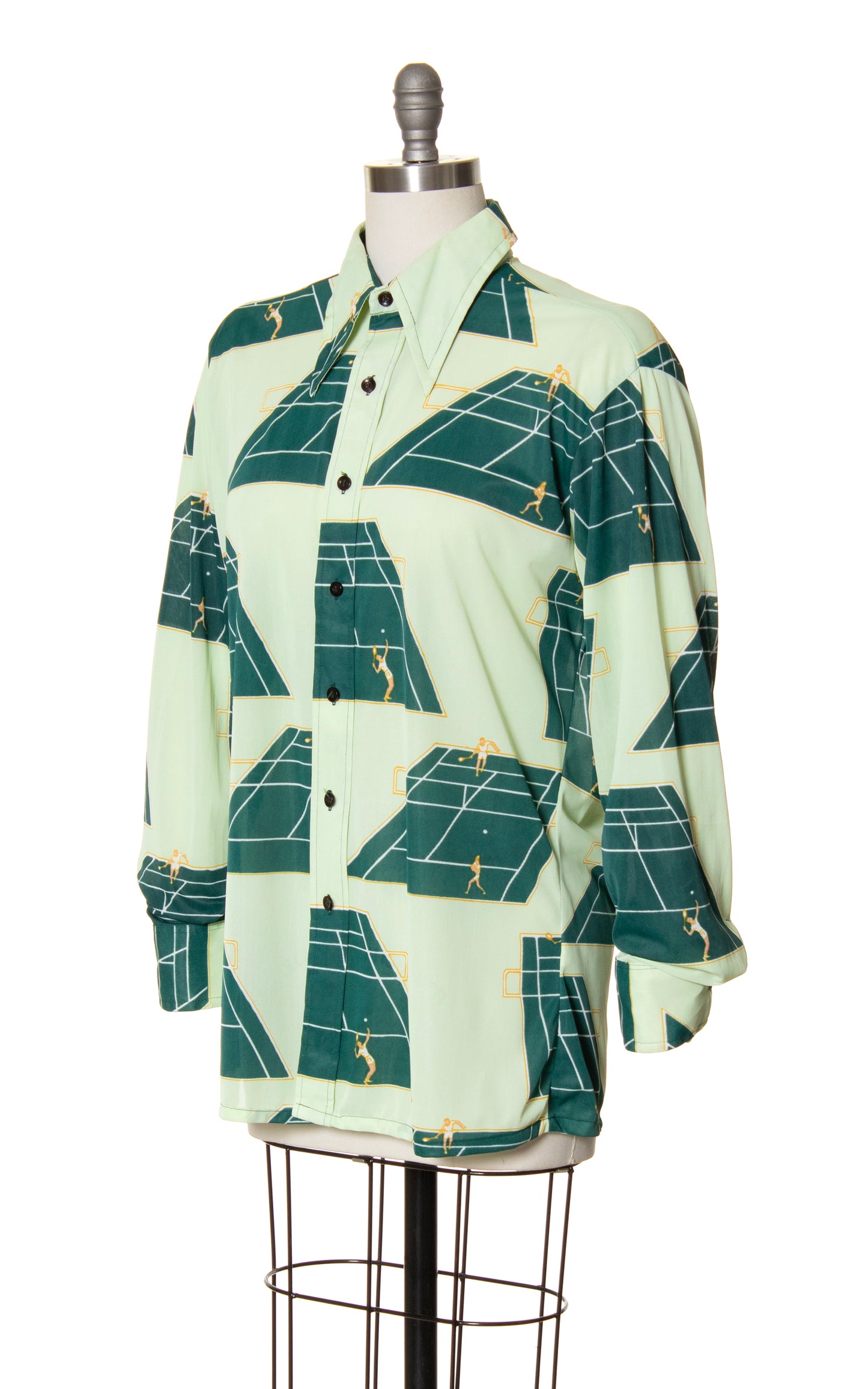 1970s Tennis Novelty Print Blouse | women's x-large / men's large