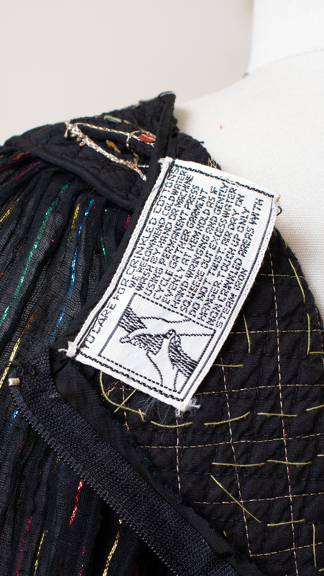 1970s Metallic Rainbow Cotton Gauze Dress | small/medium