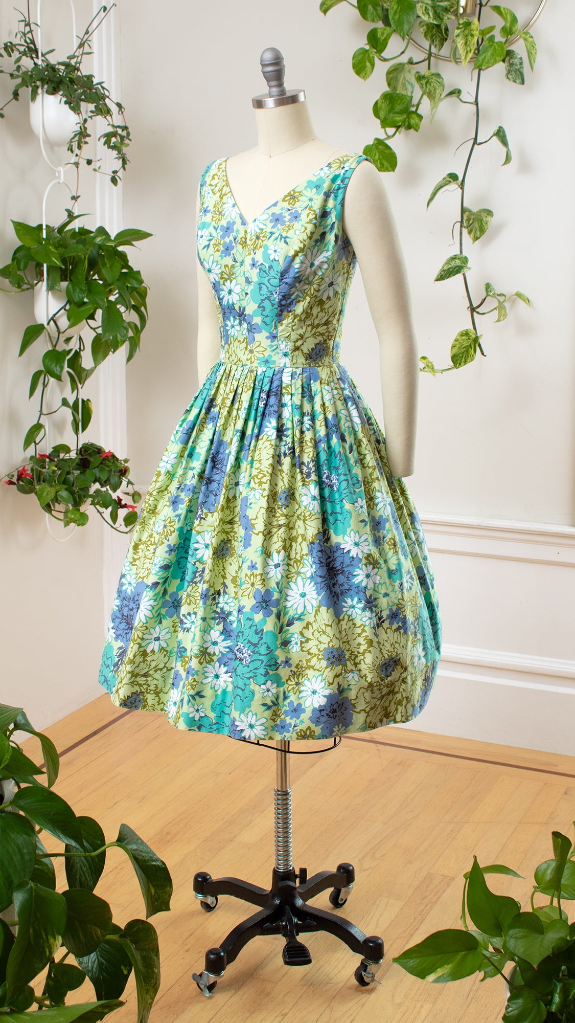 NEW ⭐️ 1950s Floral Cotton Sundress | x-small/small