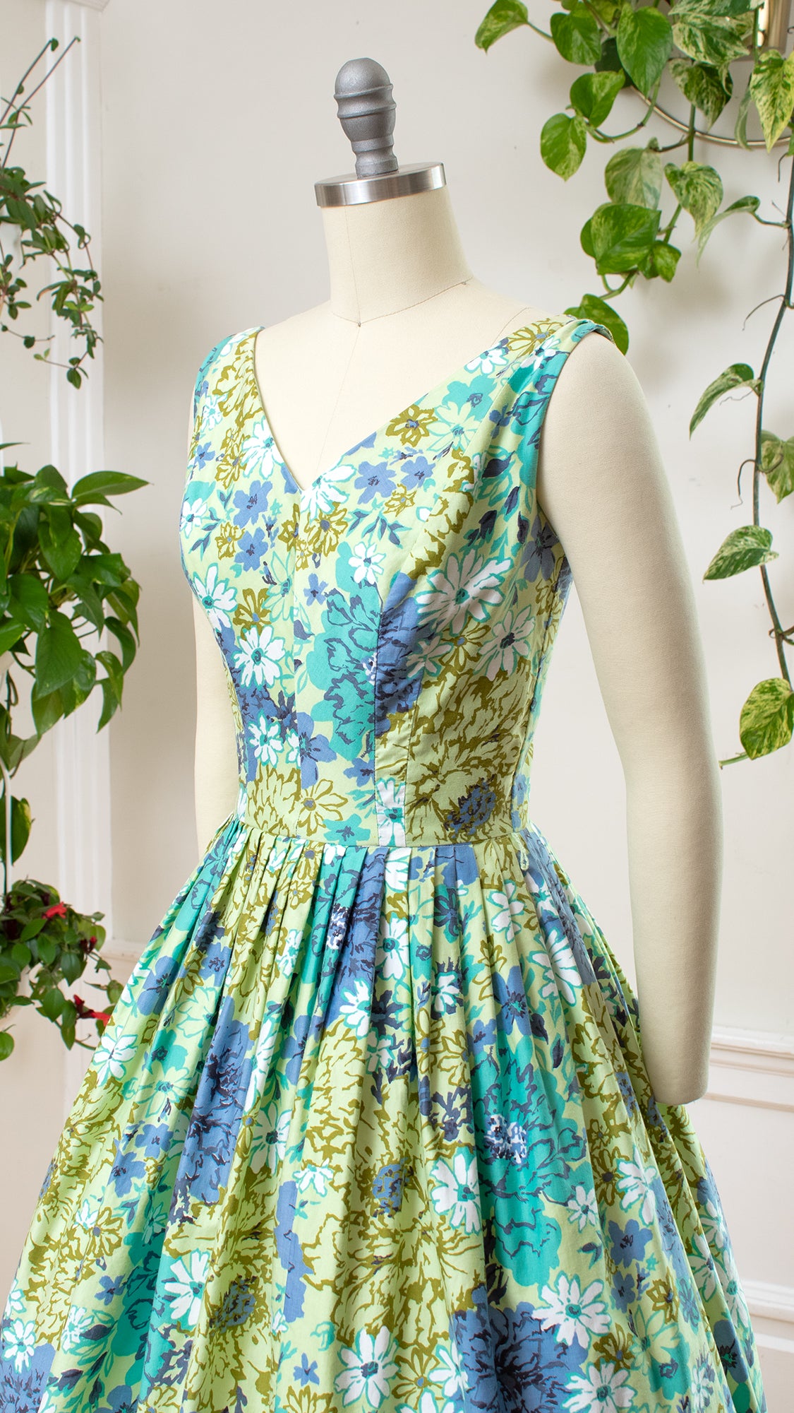 NEW ⭐️ 1950s Floral Cotton Sundress | x-small/small