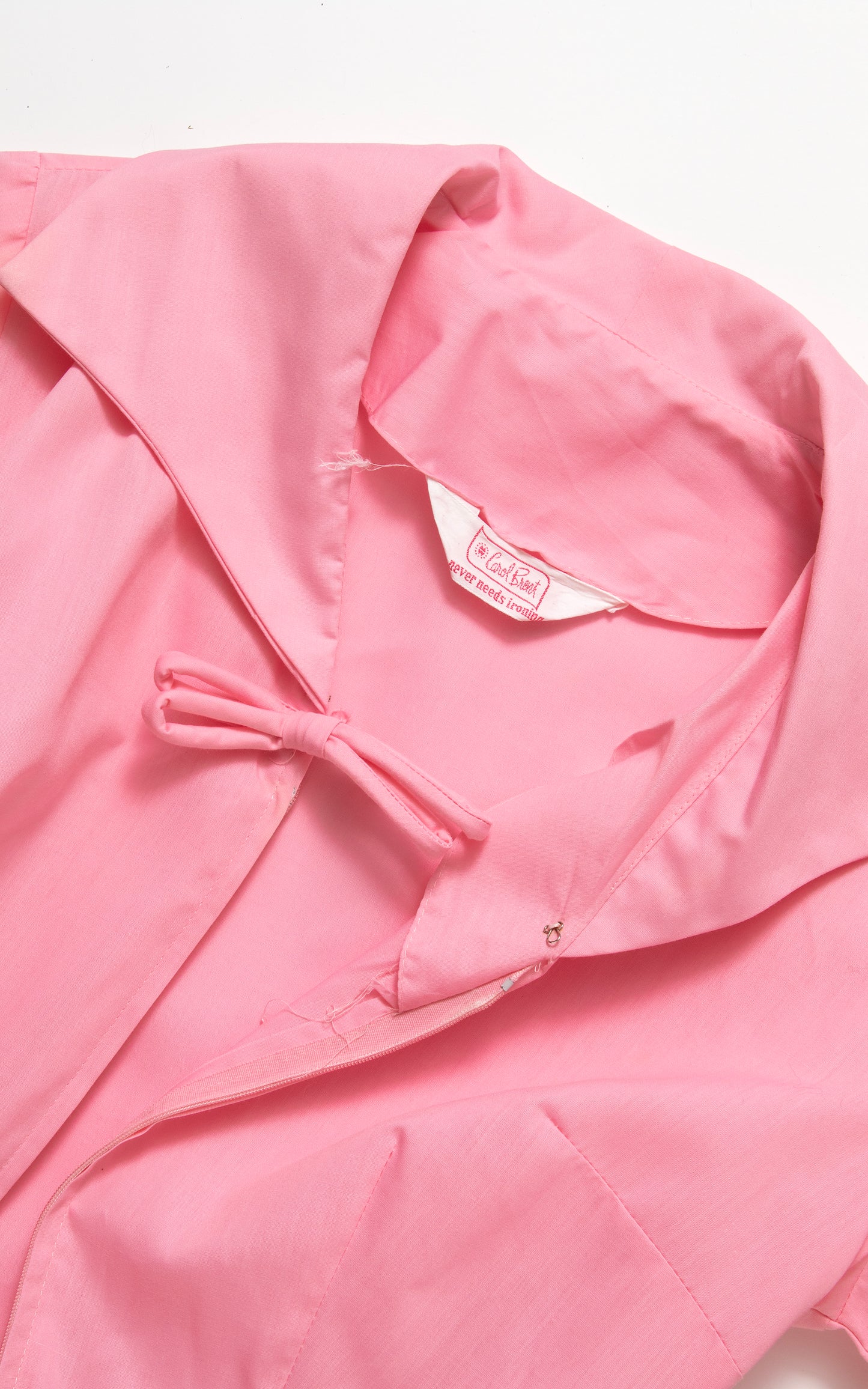 1950s Pink Cotton Day Dress | small