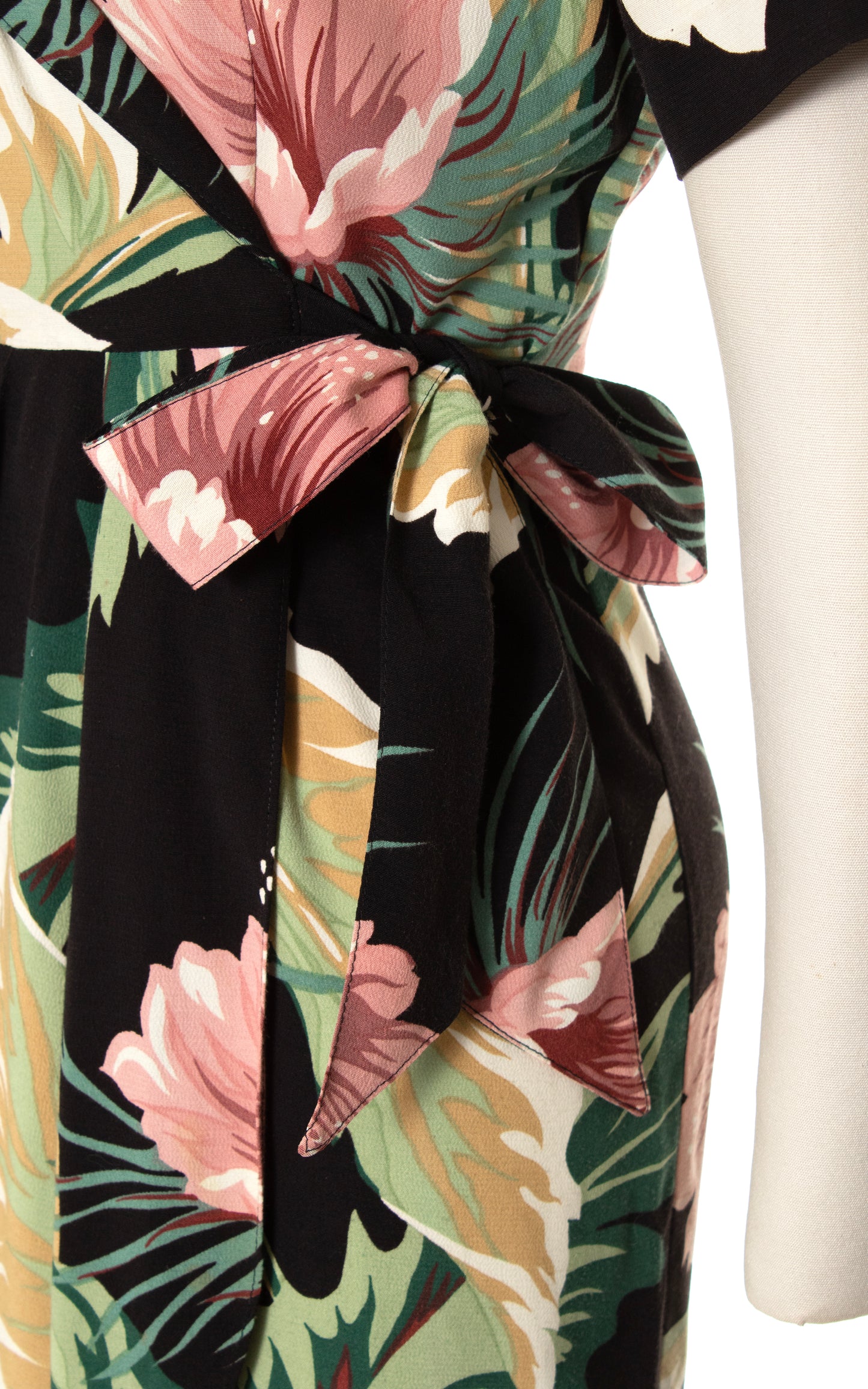 1980s CAROL ANDERSON Floral Print Sarong Dress | x-small/small