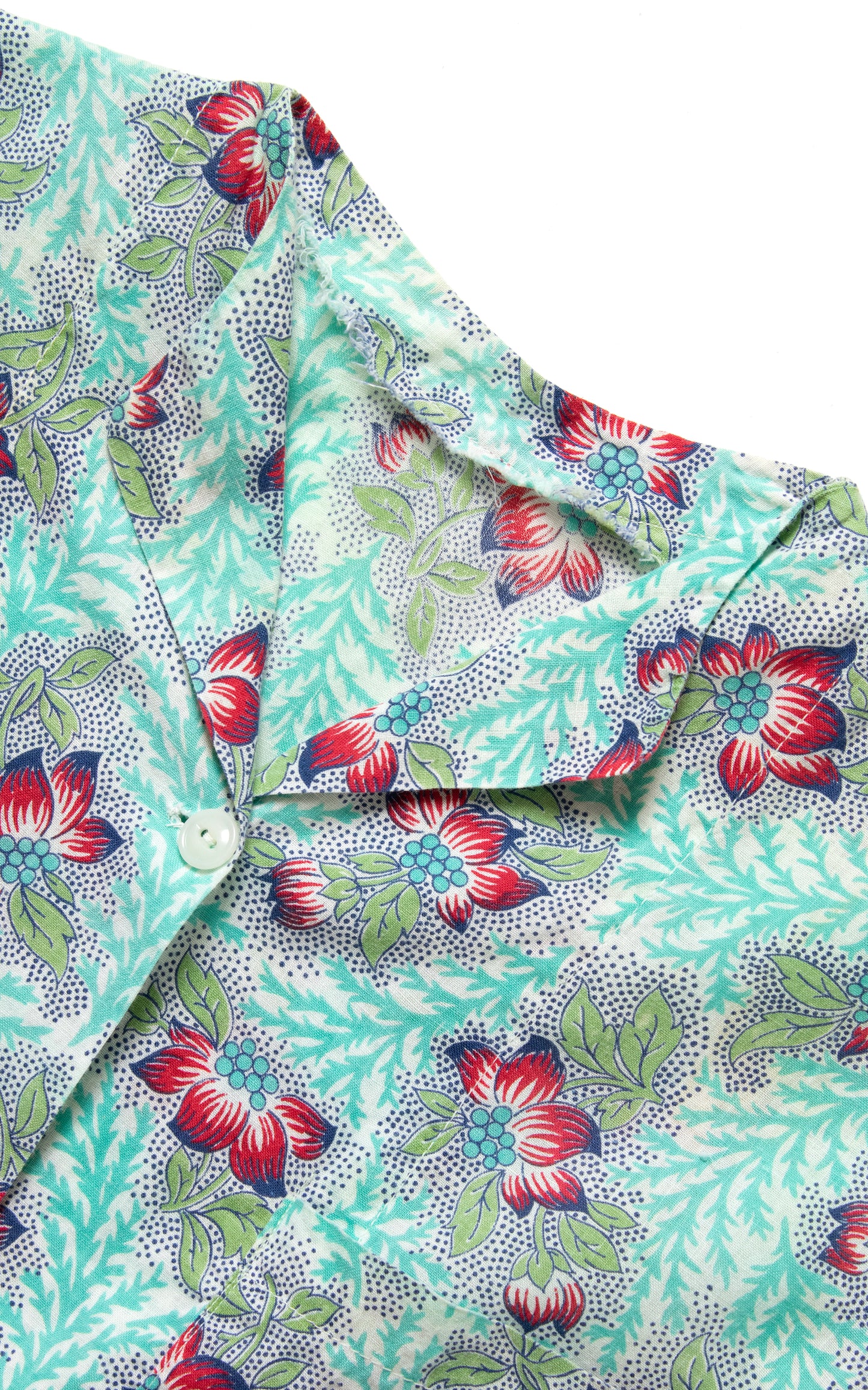 1930s Floral Feedsack Cotton Sleeveless Blouse | large/x-large