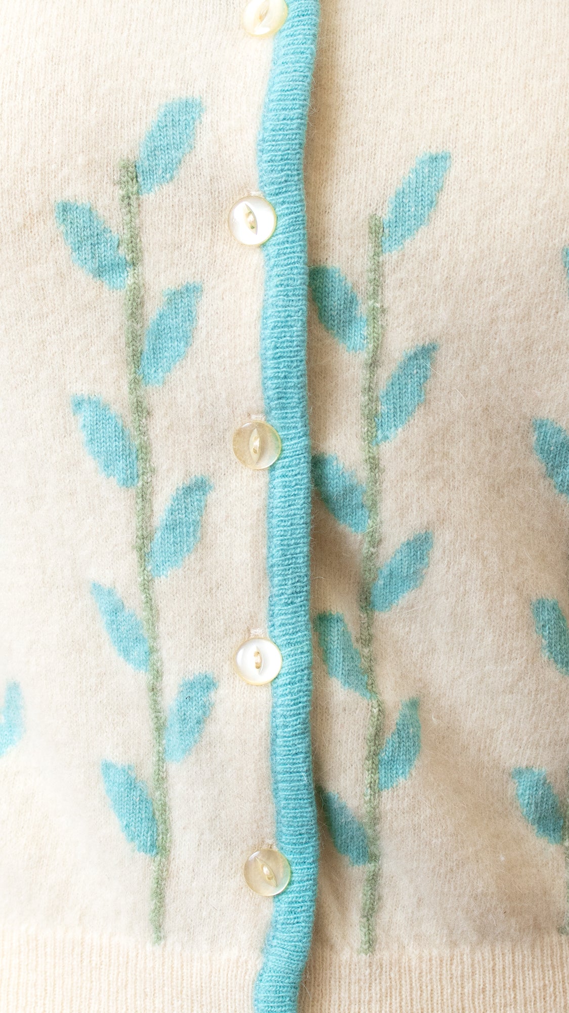NEW ⭐️ 1950s Floral Knit Wool Cardigan | x-small/small
