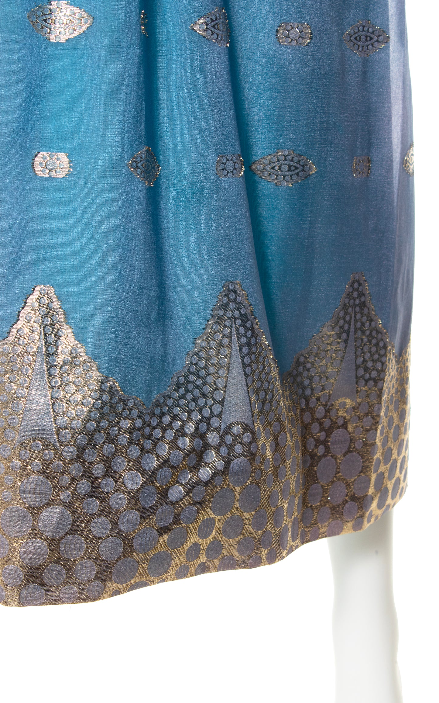 1960s Metallic Jacquard Party Dress | small