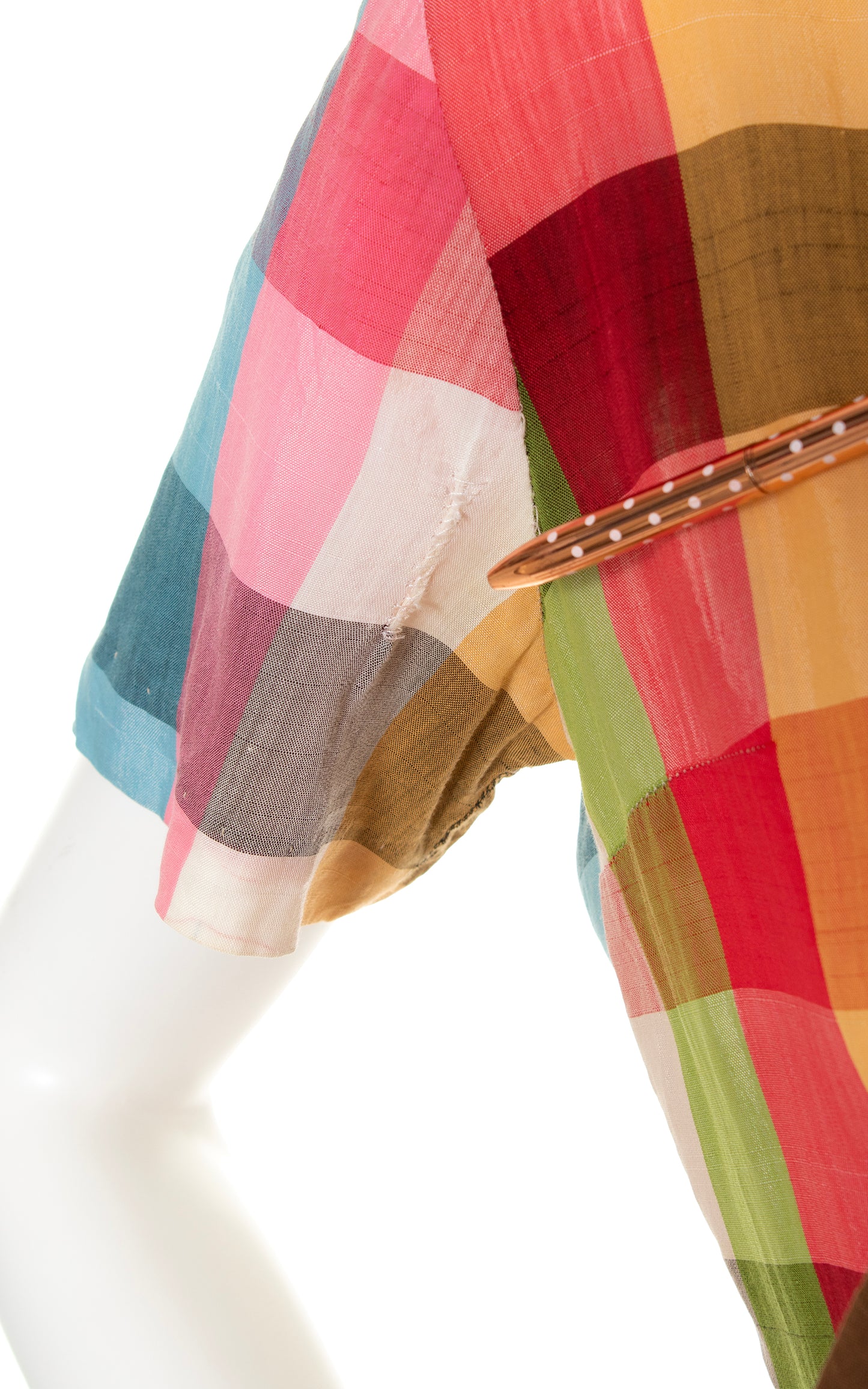 1950s Colorful Plaid Cotton Shirt Dress | medium