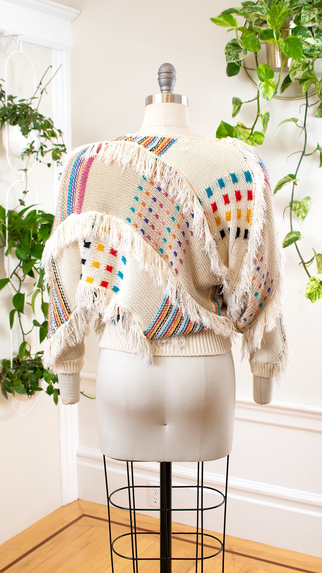 NEW ⭐️ 1980s Fringed Art Sweater | small/medium