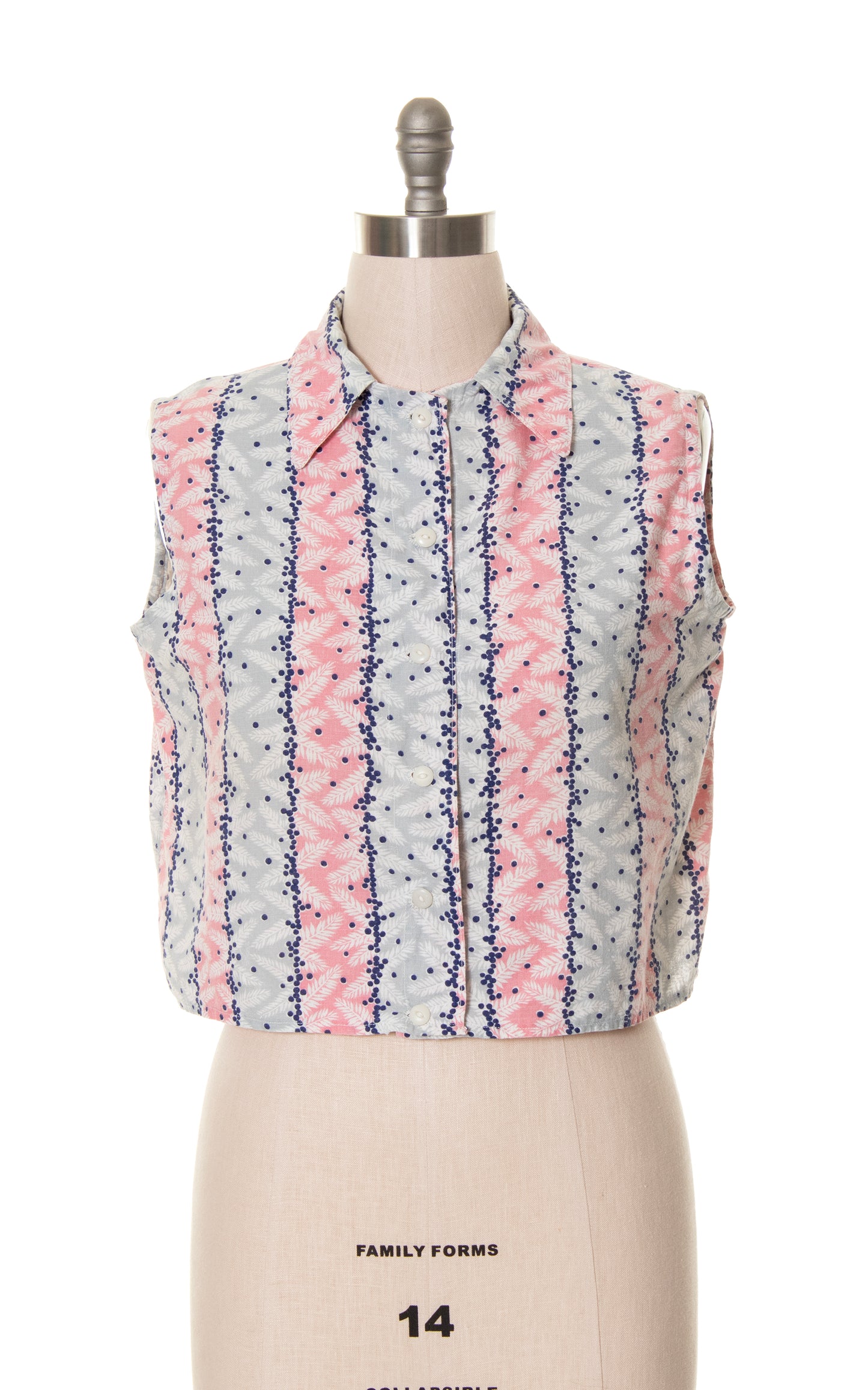 1940s Floral Cotton Blouse | x-large