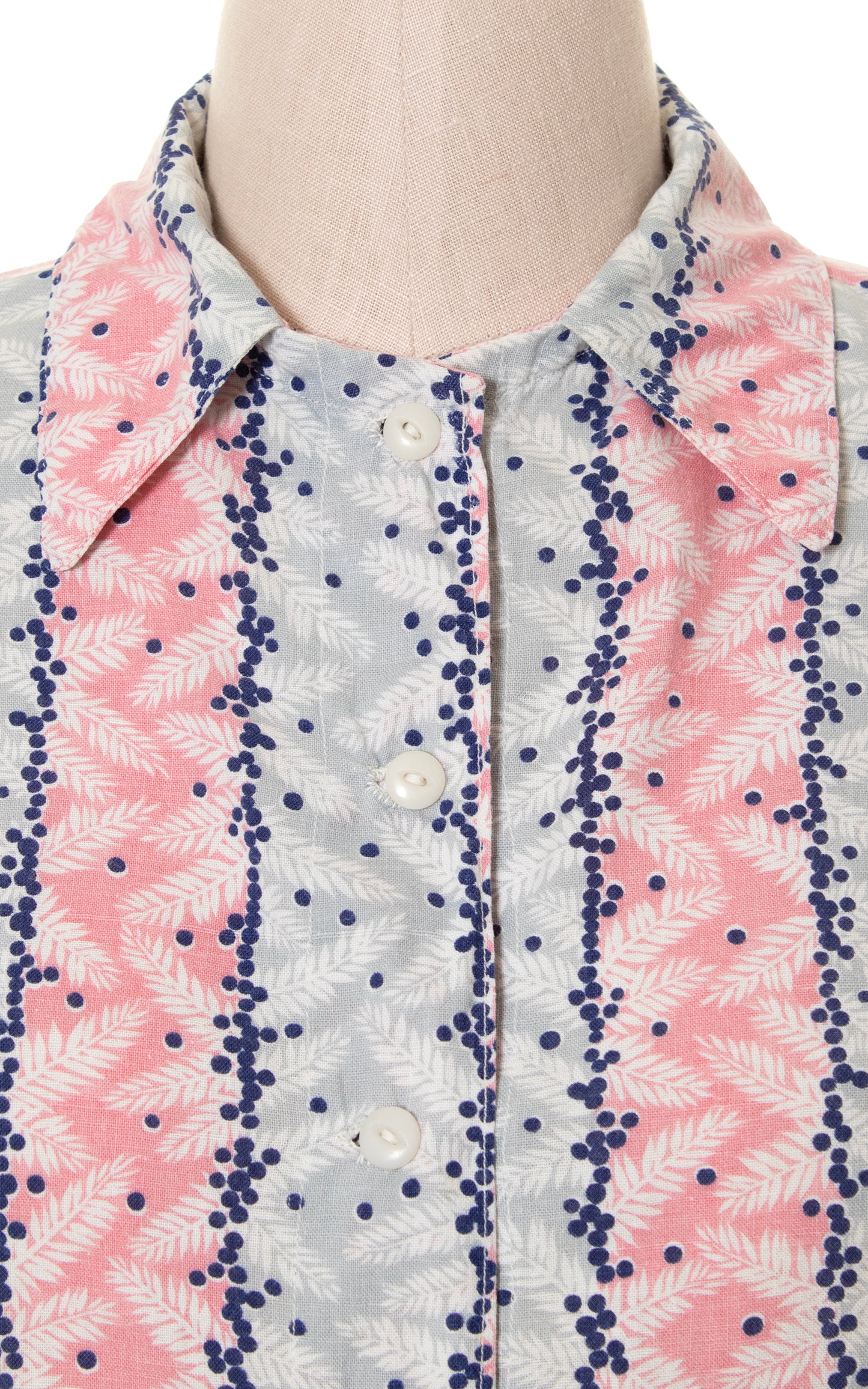 1940s Floral Cotton Blouse | x-large