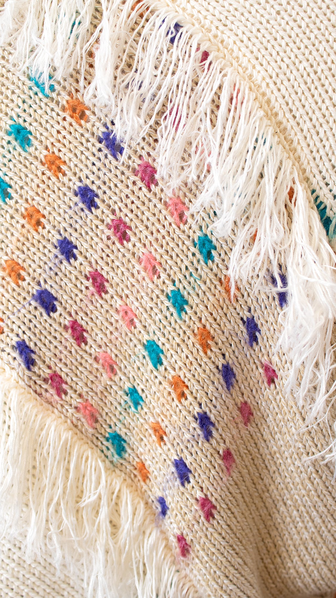 NEW ⭐️ 1980s Fringed Art Sweater | small/medium