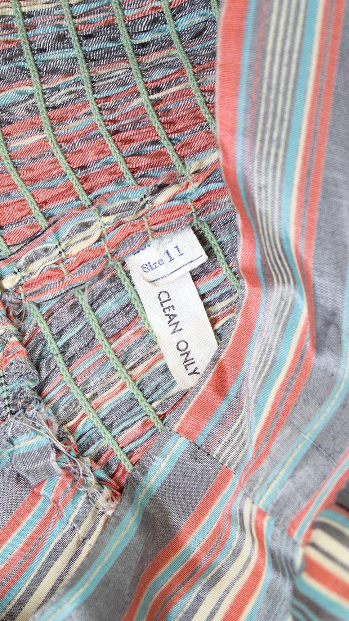 1970s does 1930s Striped Puff Sleeve Gown | x-small/small
