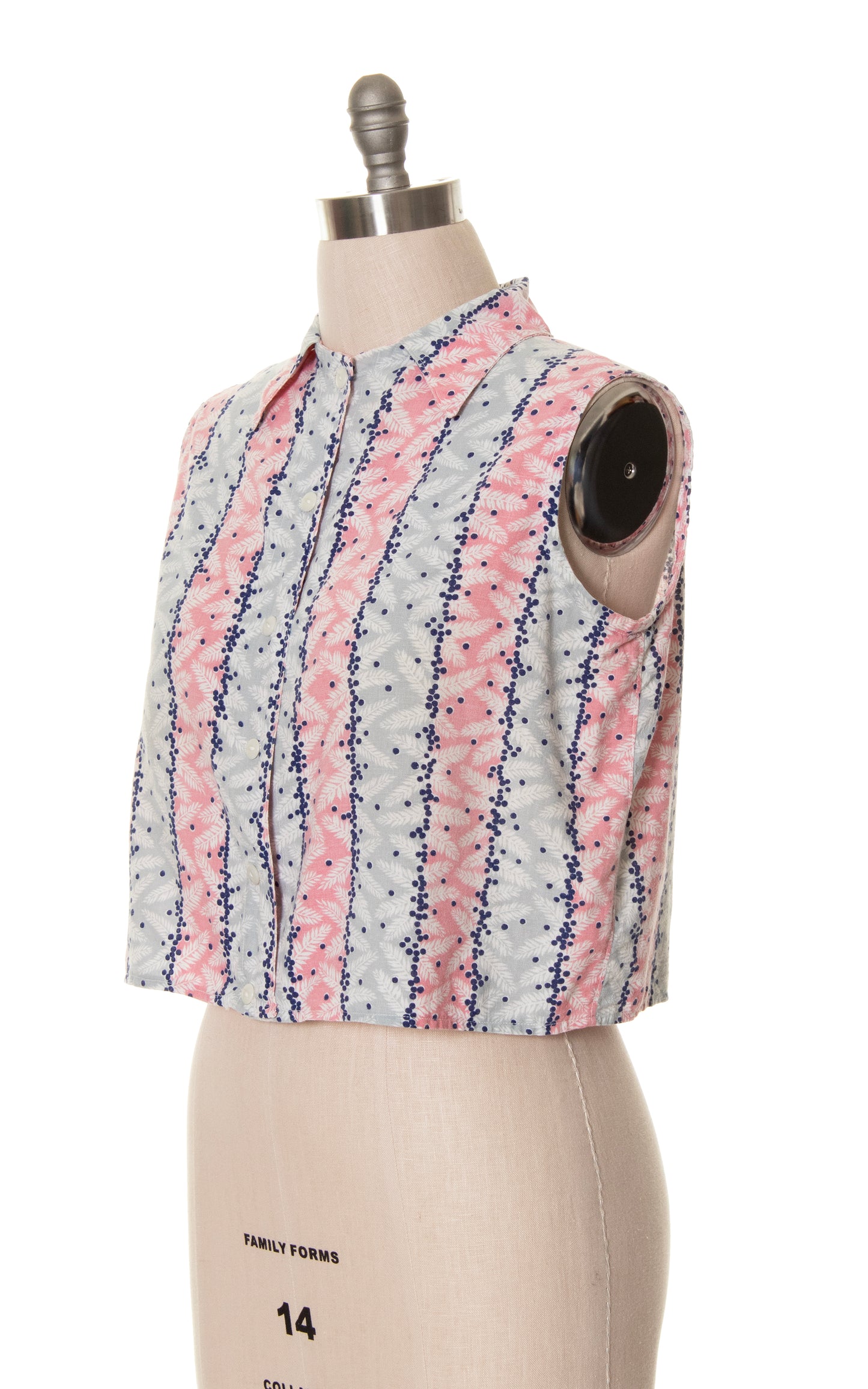 1940s Floral Cotton Blouse | x-large