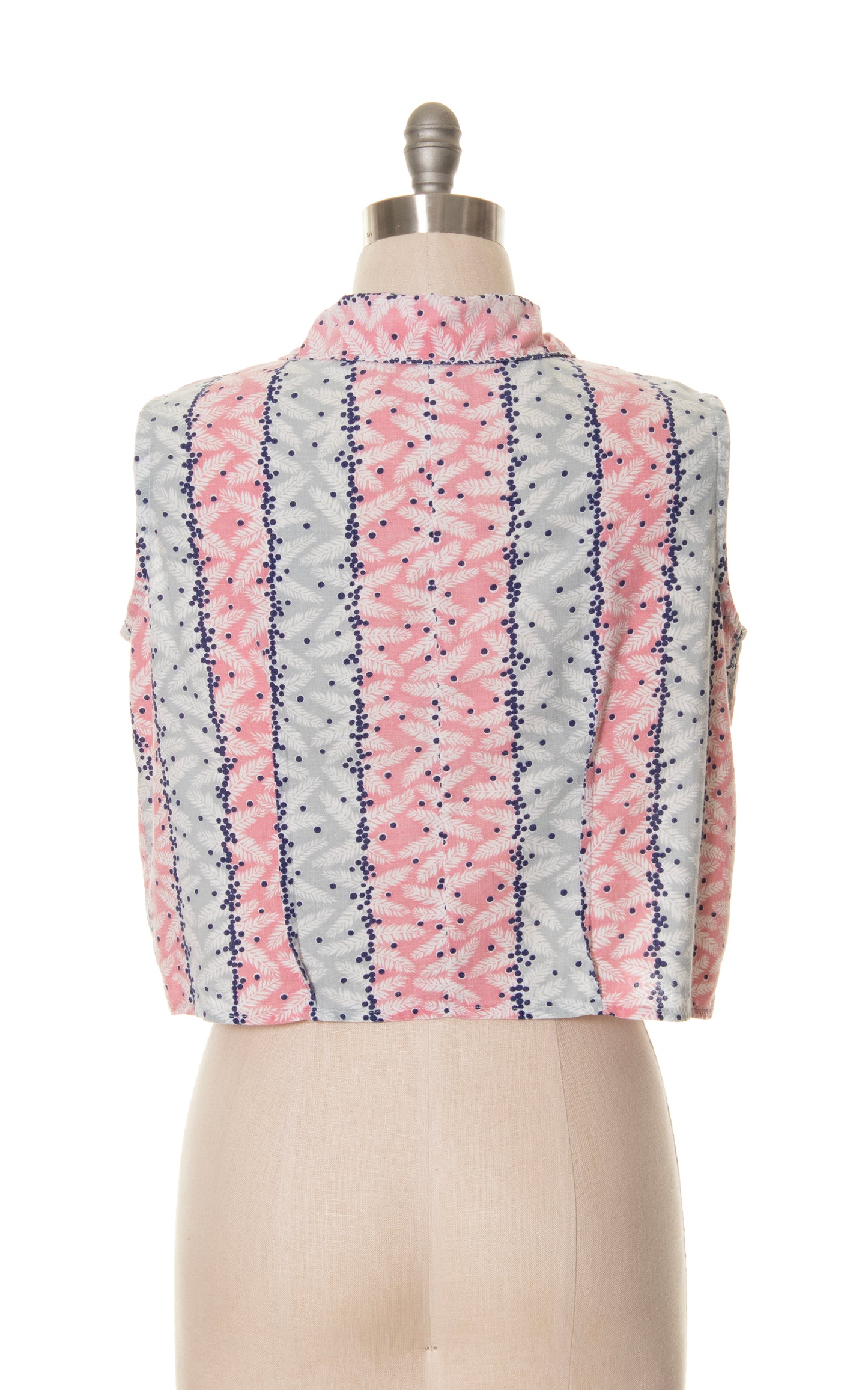 1940s Floral Cotton Blouse | x-large
