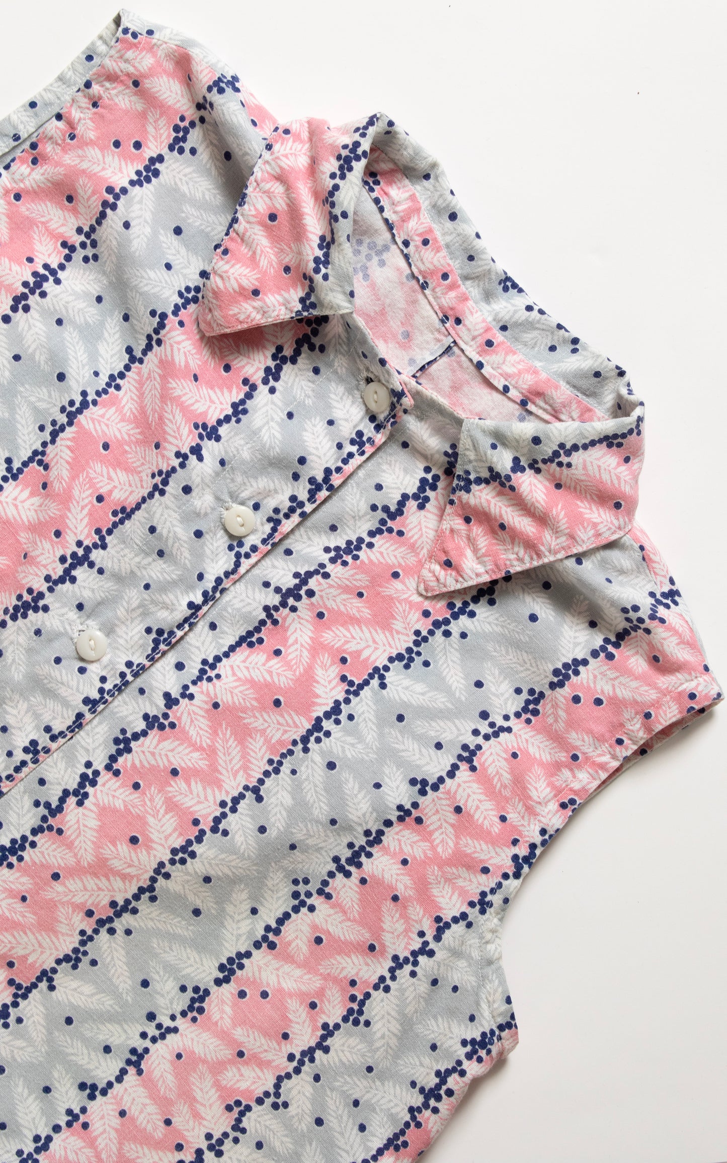 1940s Floral Cotton Blouse | x-large