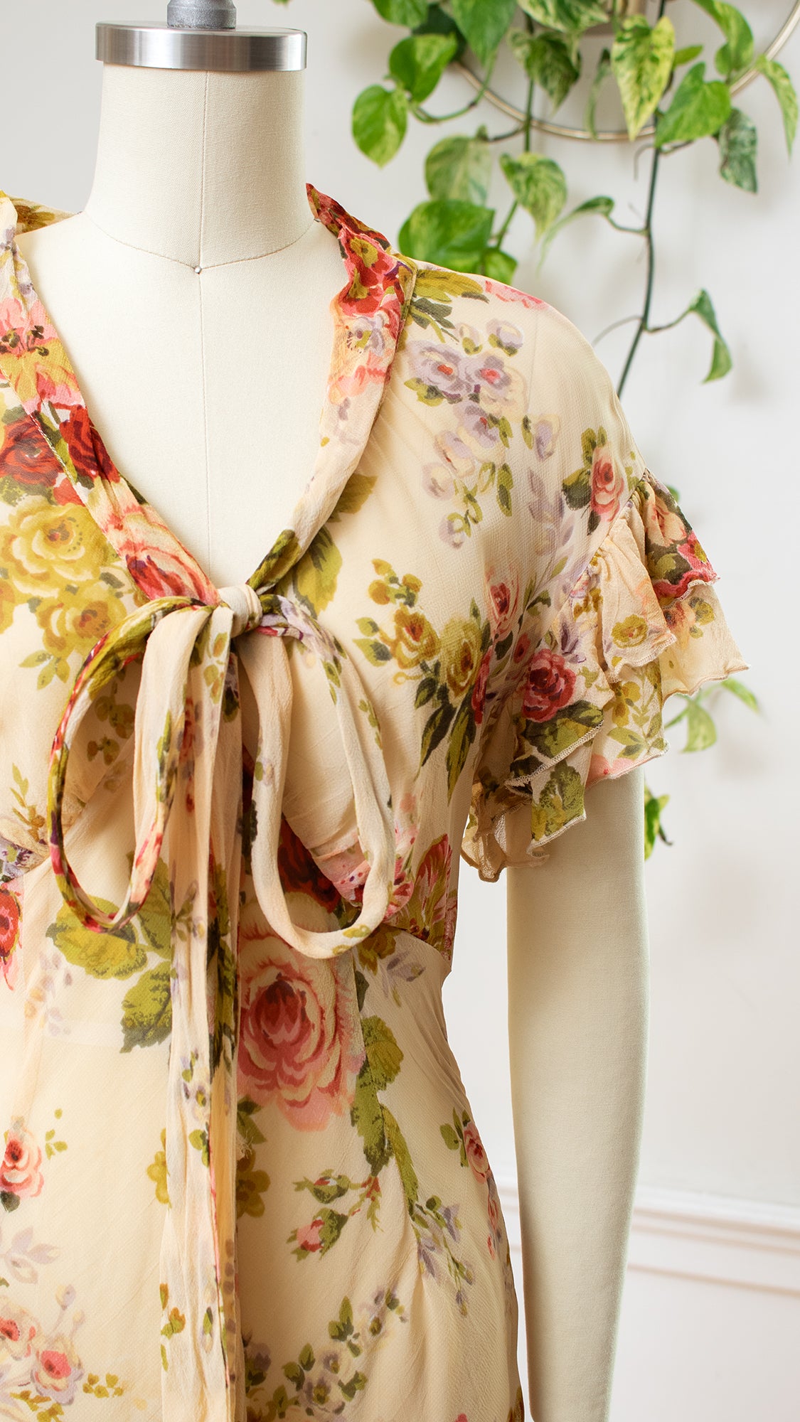 NEW ⭐️ 2000s does 1930s Floral Bias Cut Dress | x-small/small