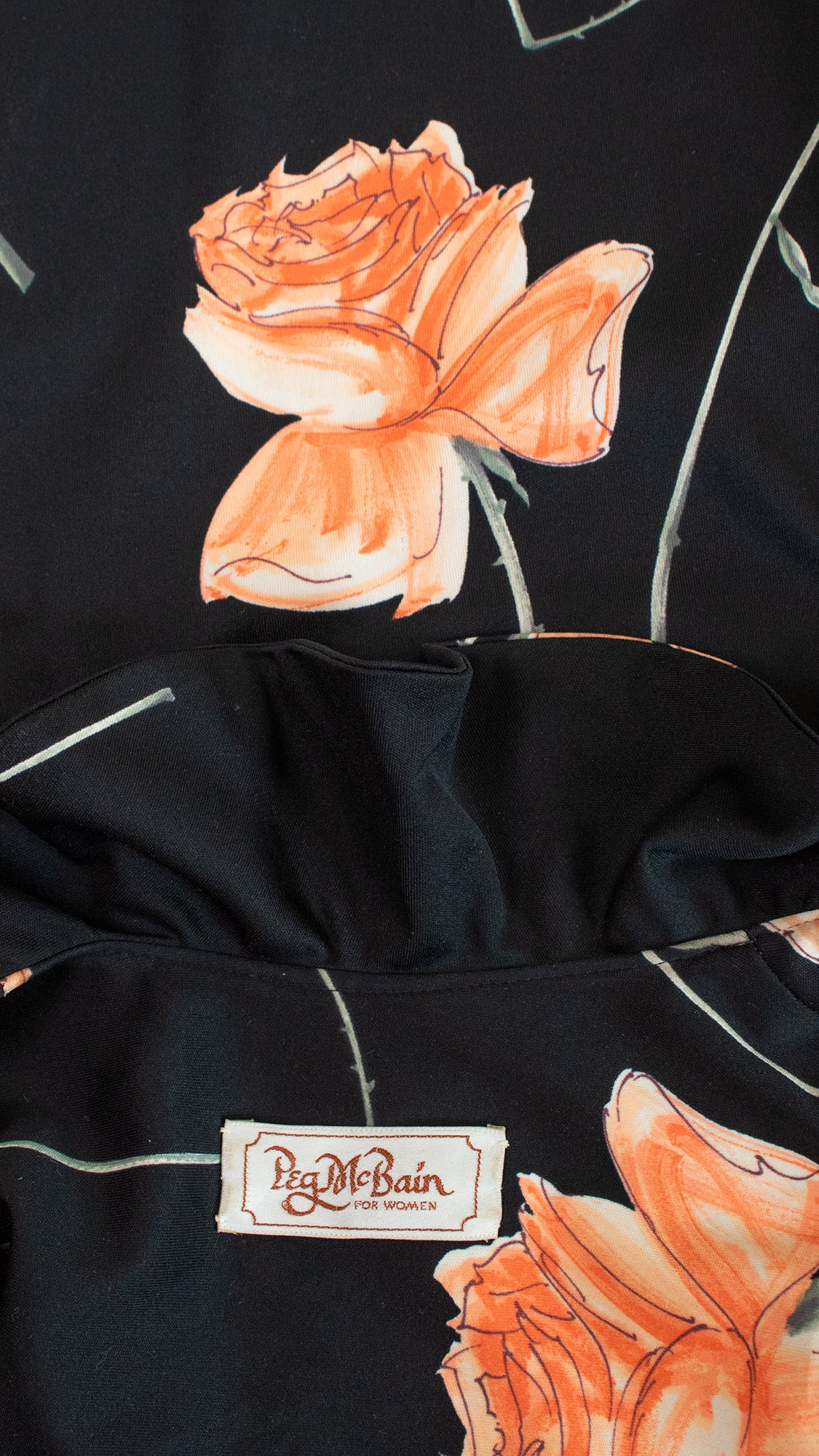 1970s Peach Rose Wrap Dress | small/medium