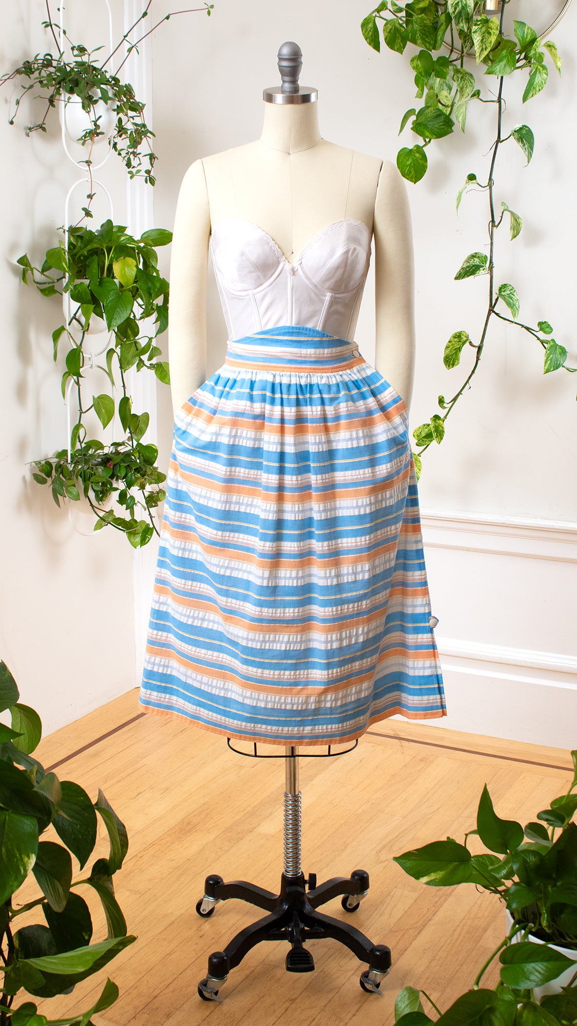 1970s COURRÈGES Deadstock Striped Skirt | small