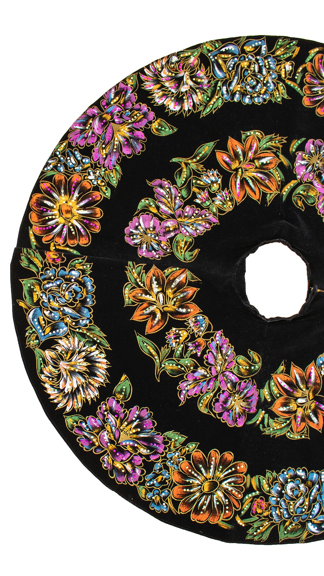 NEW ⭐️ 1950s Mexican Hand Painted Velvet Circle Skirt | small