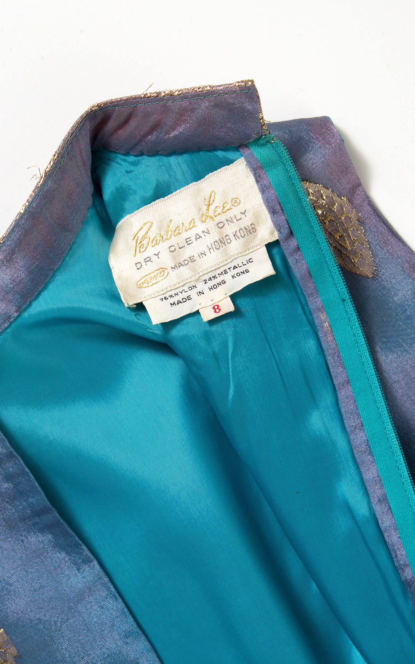 1960s Metallic Jacquard Party Dress | small