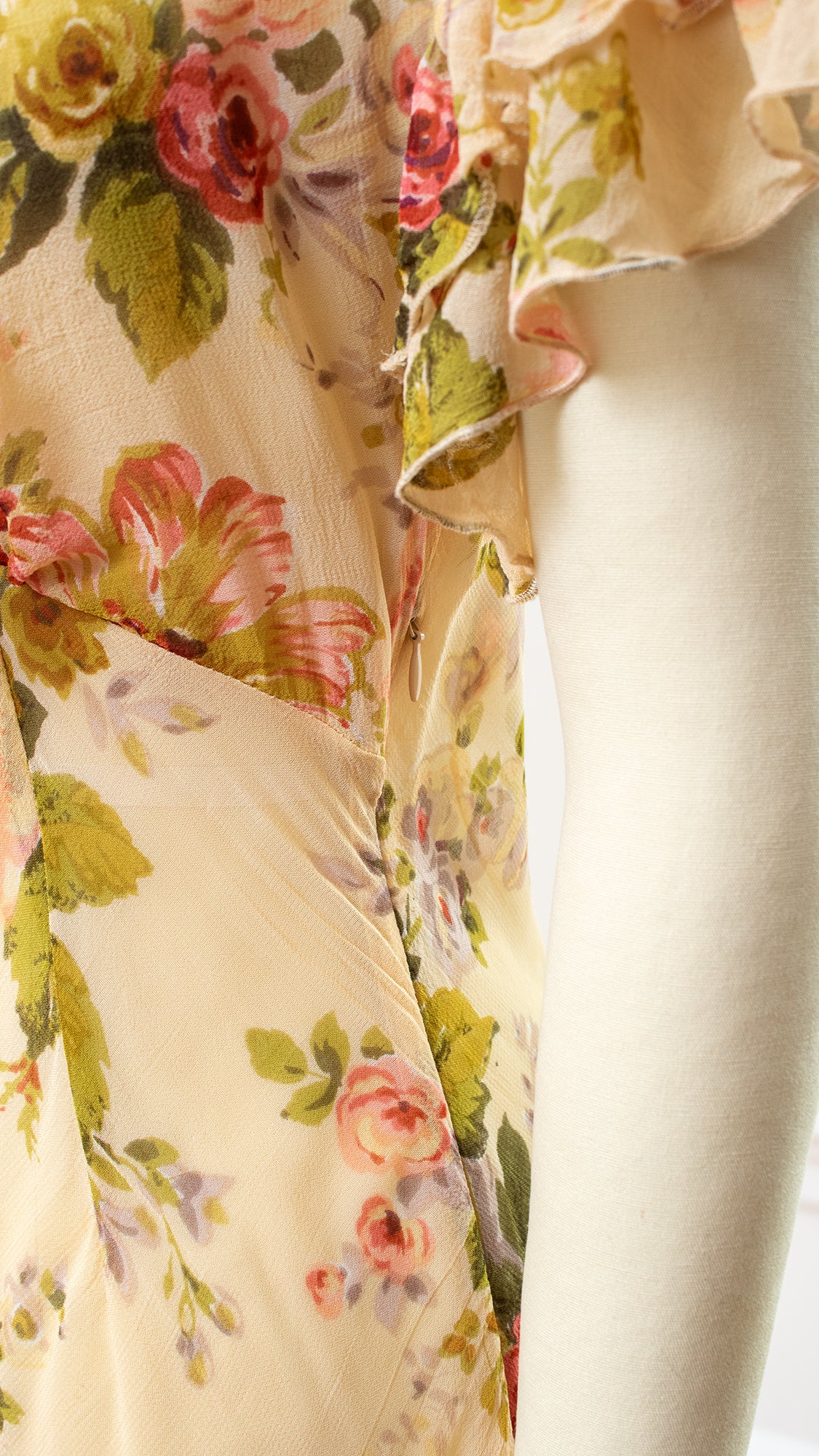 NEW ⭐️ 2000s does 1930s Floral Bias Cut Dress | x-small/small