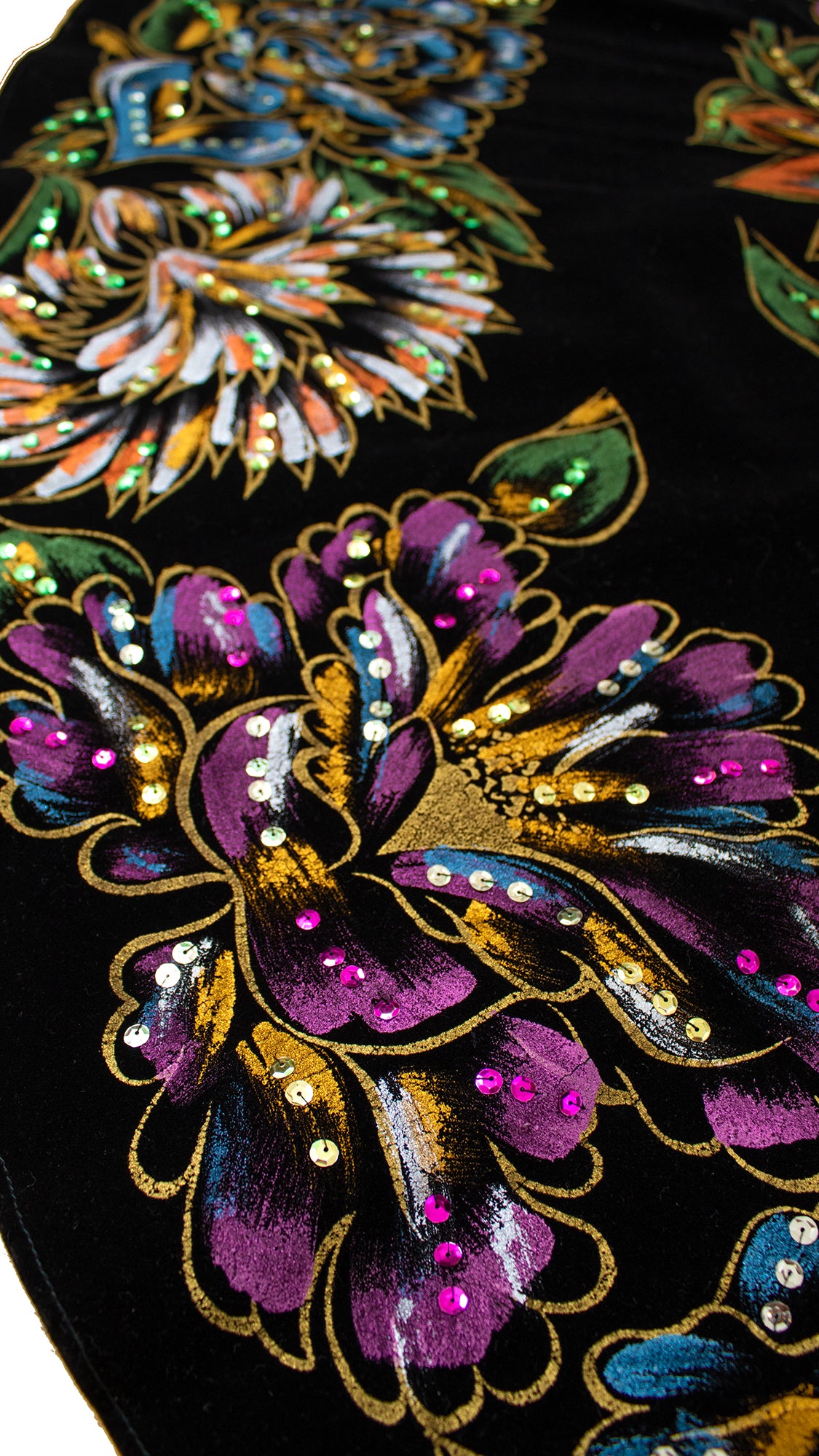 NEW ⭐️ 1950s Mexican Hand Painted Velvet Circle Skirt | small