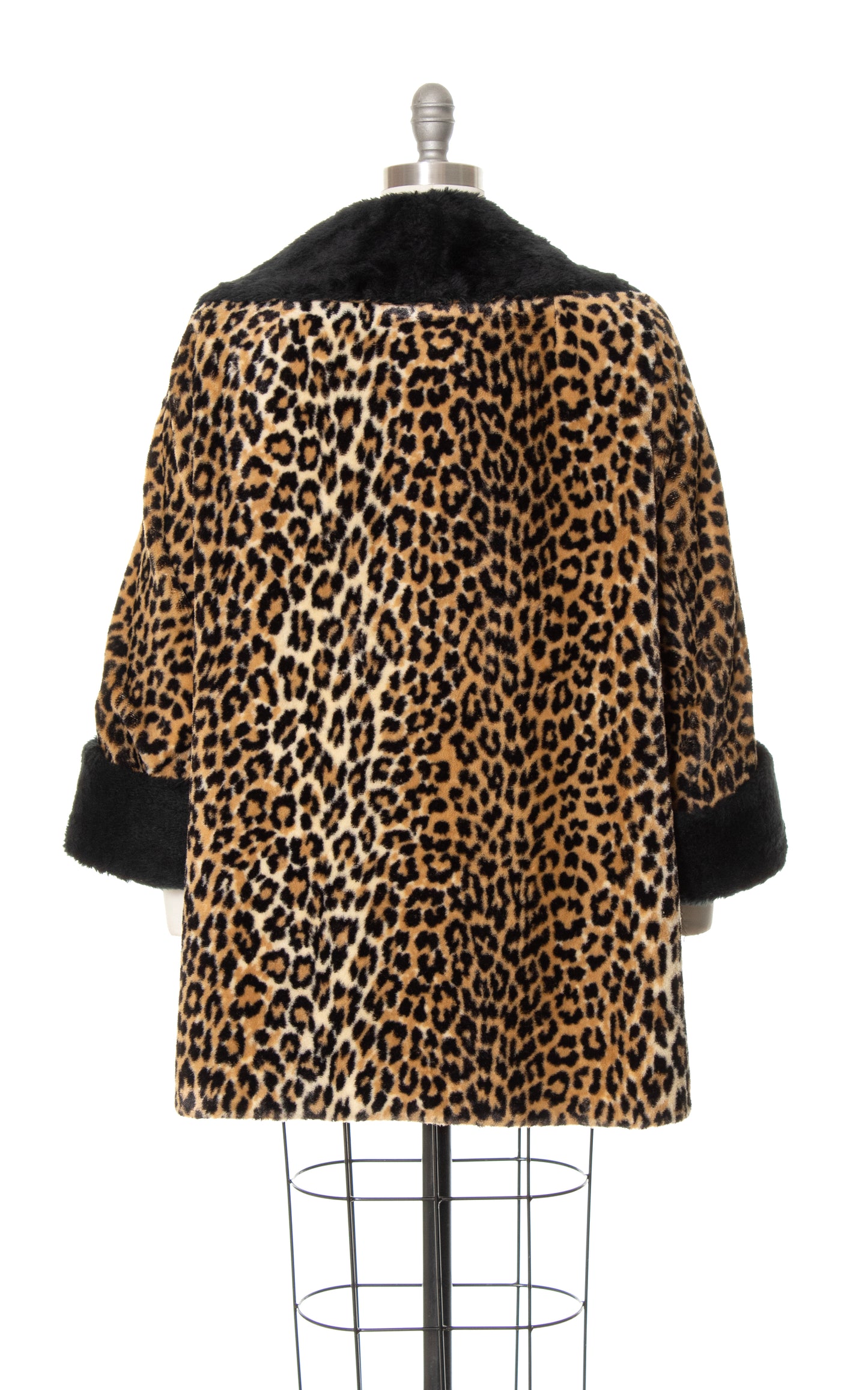 1960s 1970s Leopard Print Faux Fur Coat | large/x-large