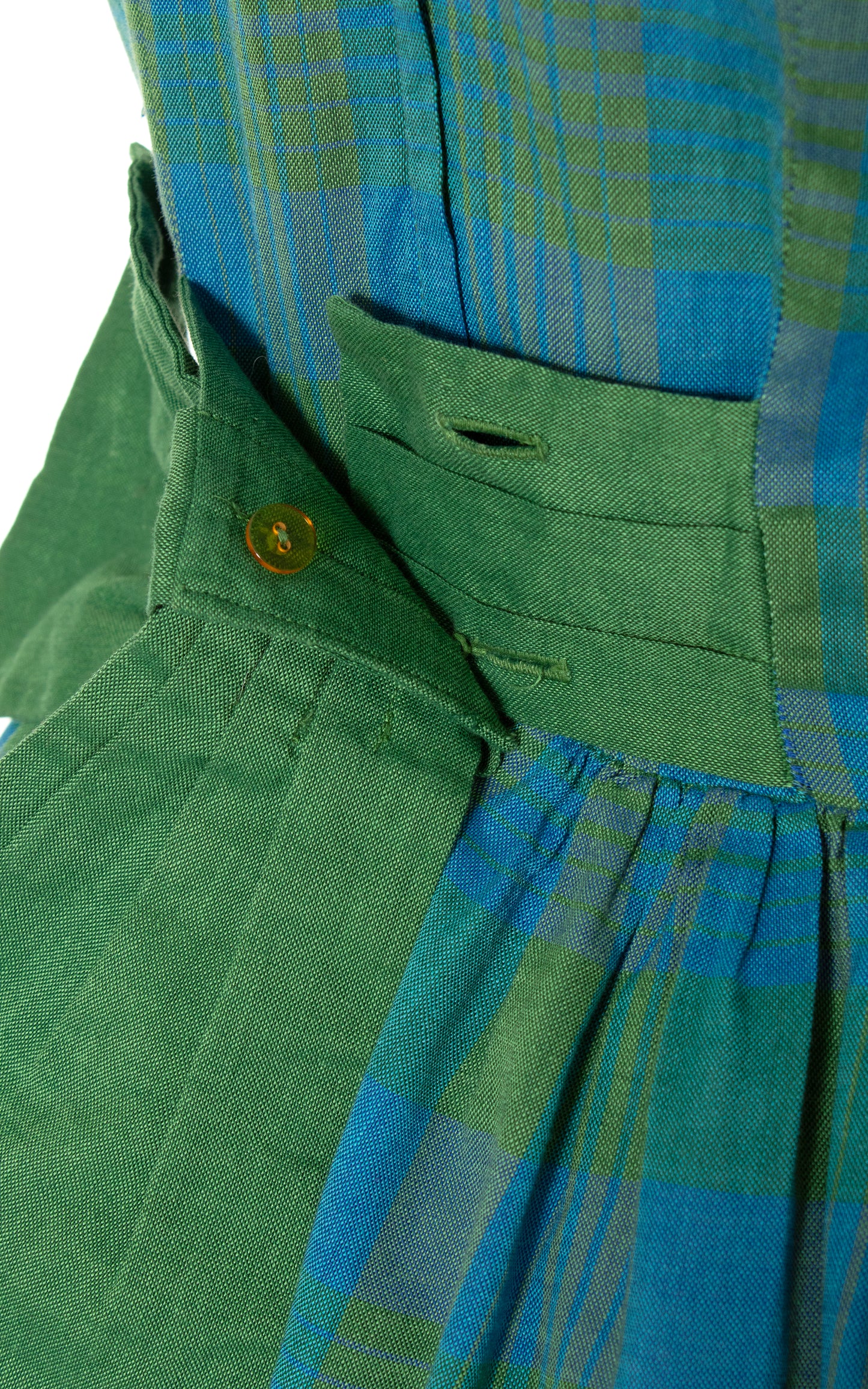 1960s Plaid Bow Back Dress | small/medium