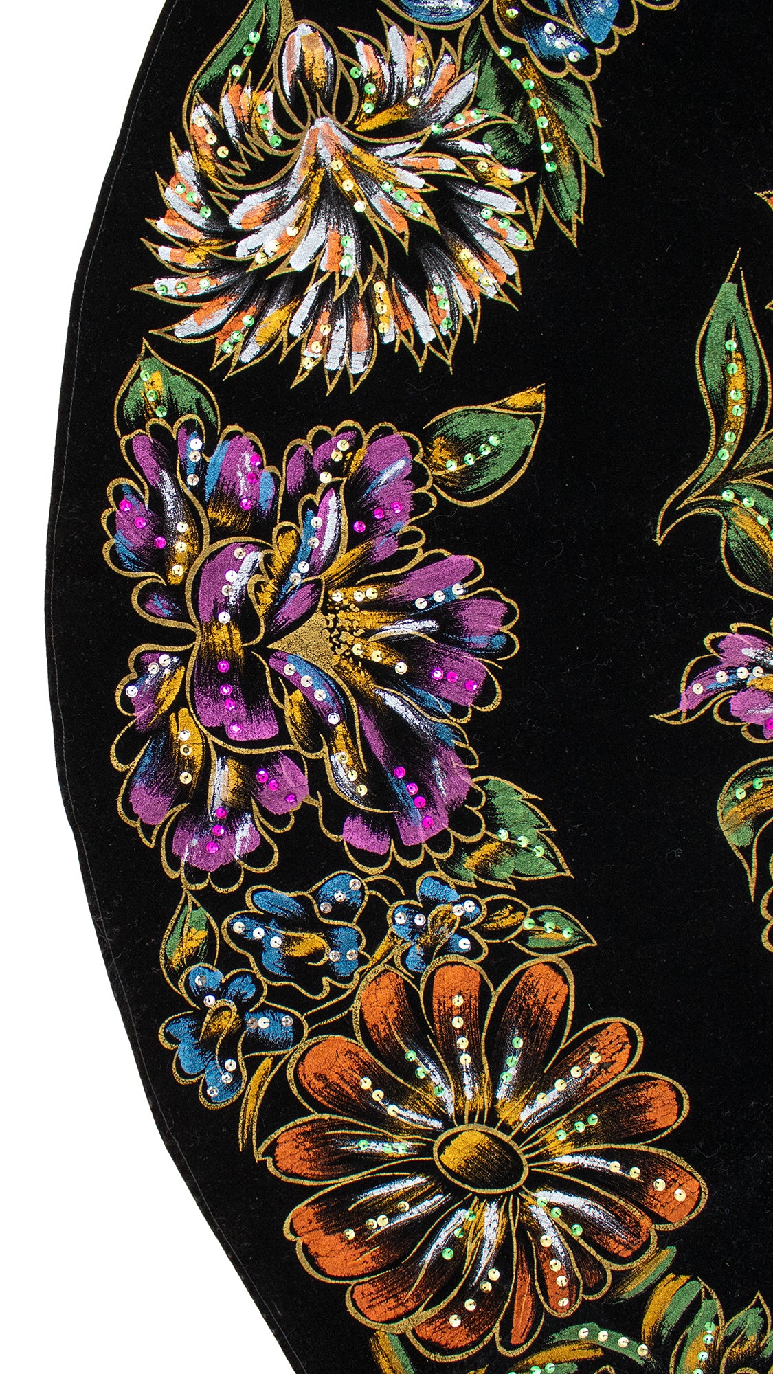 NEW ⭐️ 1950s Mexican Hand Painted Velvet Circle Skirt | small