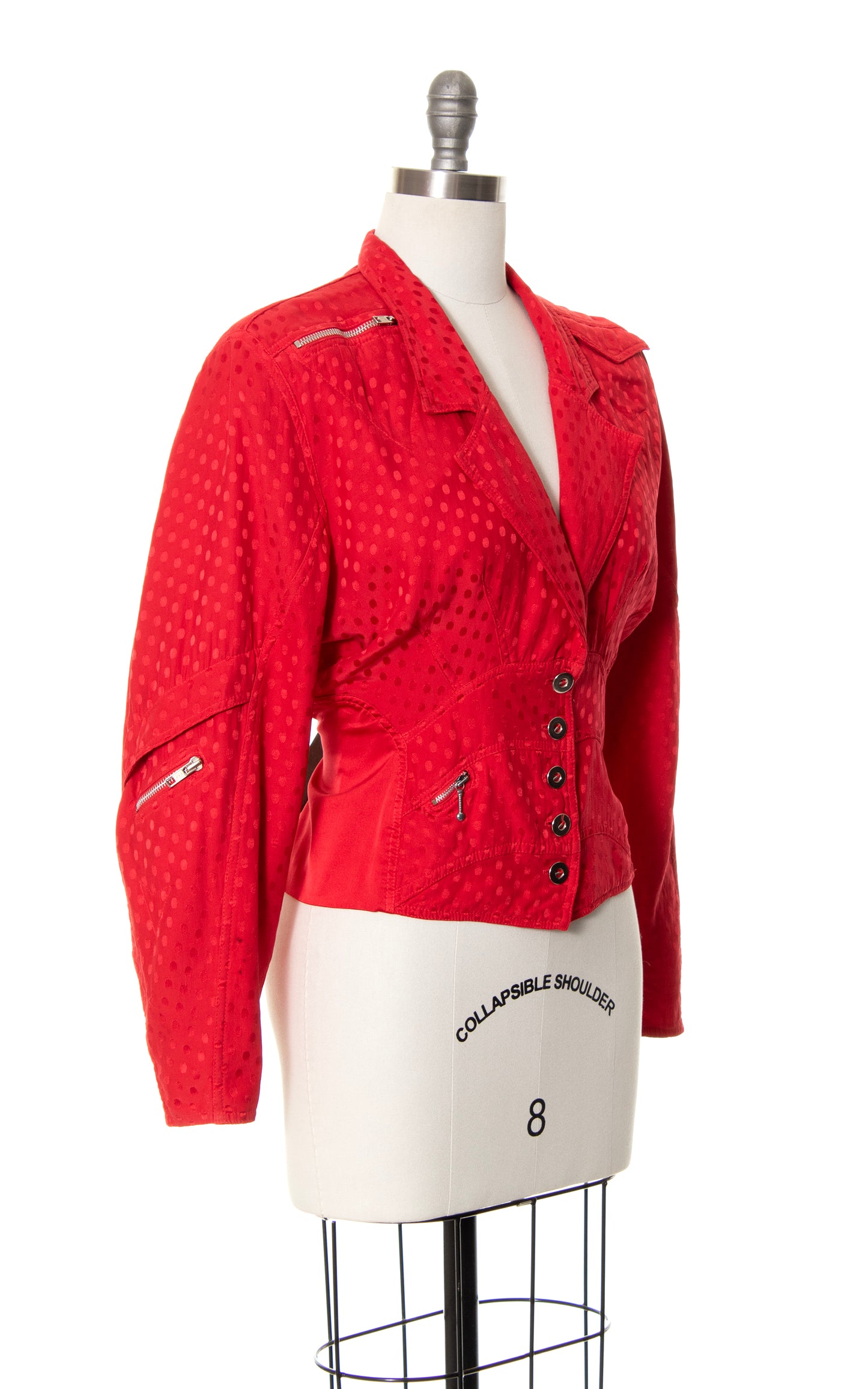 1980s French Designer Silk Tailored Jacket | medium