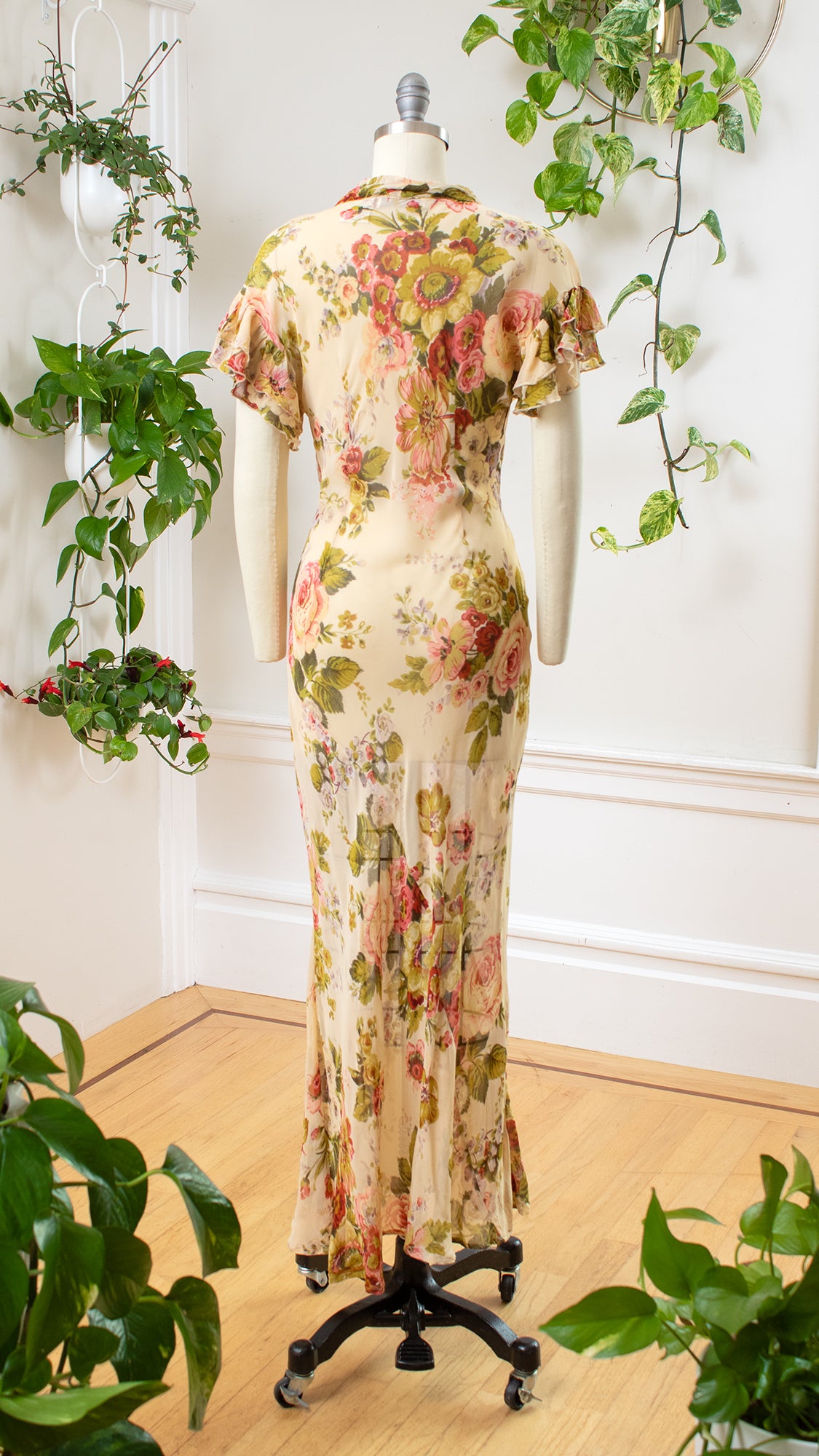 NEW ⭐️ 2000s does 1930s Floral Bias Cut Dress | x-small/small