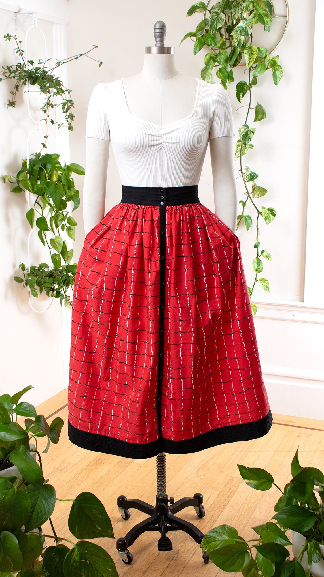 1980s JEANNE MARC Plaid Skirt | small