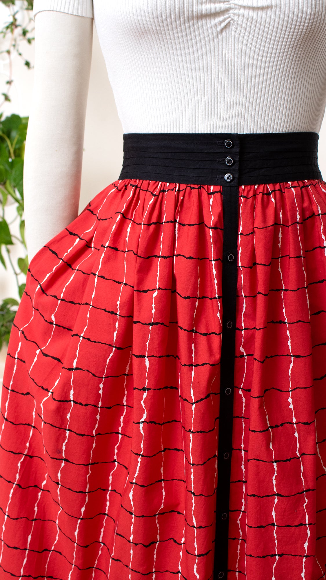 1980s JEANNE MARC Plaid Skirt | small