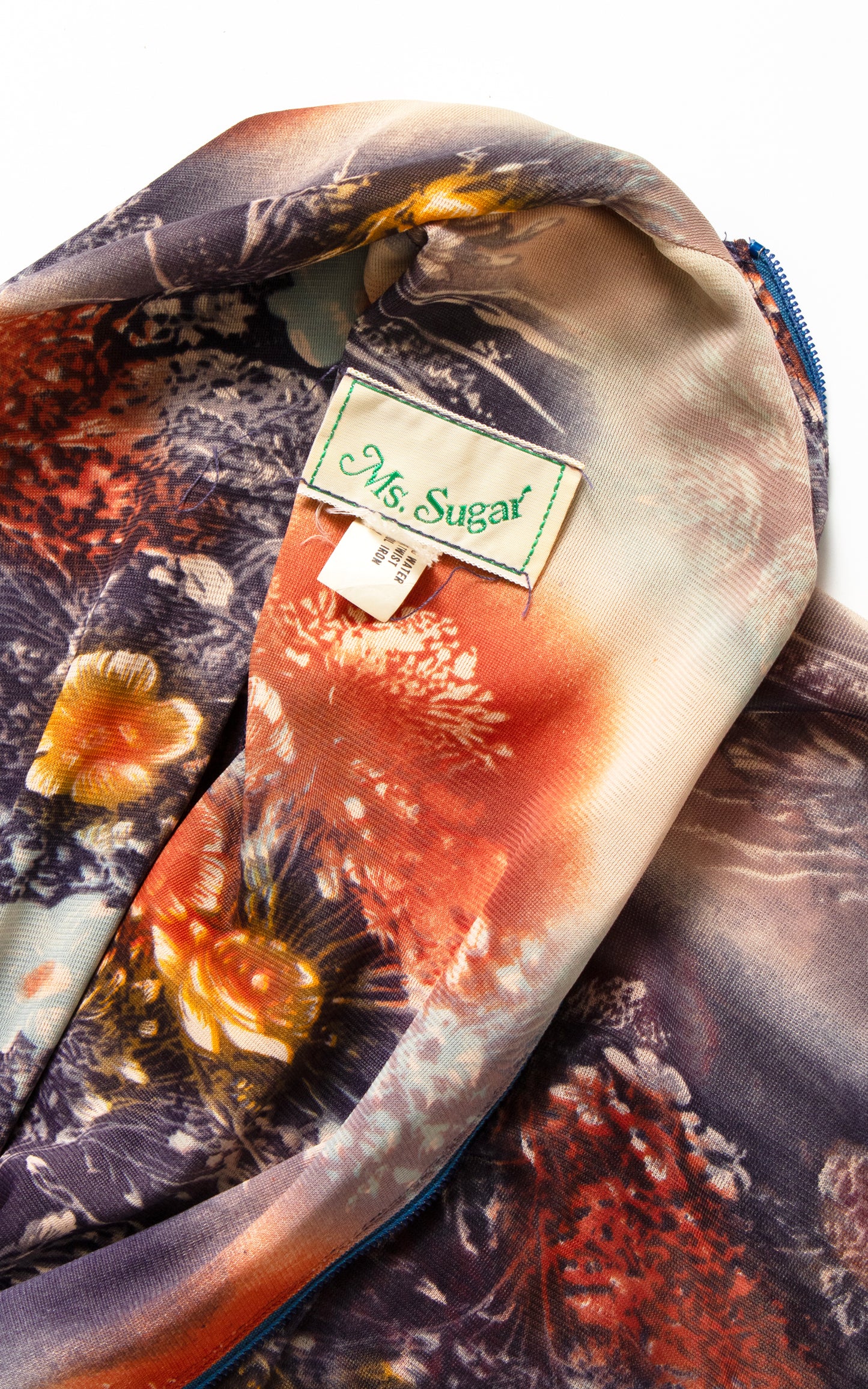 1970s Floral Angel Sleeve Maxi Dress | x-small/small