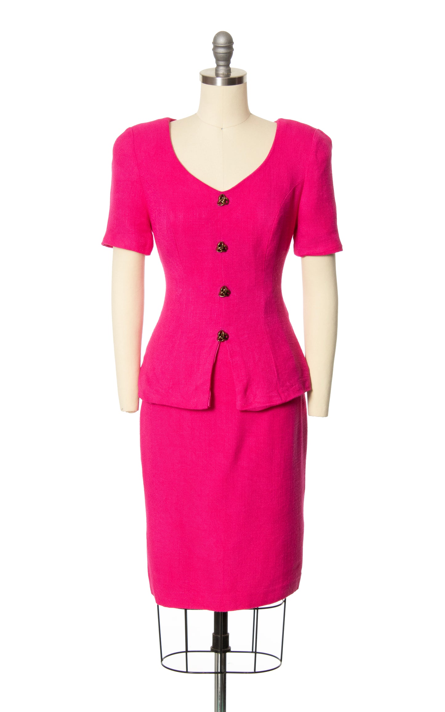 1980s Hot Pink Skirt Set | small