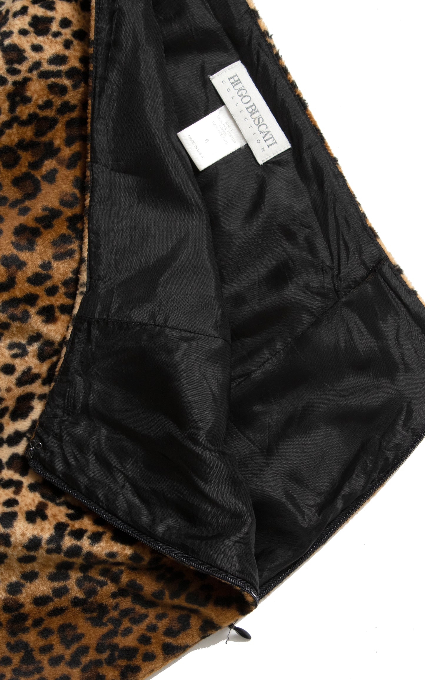 2000s Y2K Leopard Print Faux Fur Mini Skirt | small