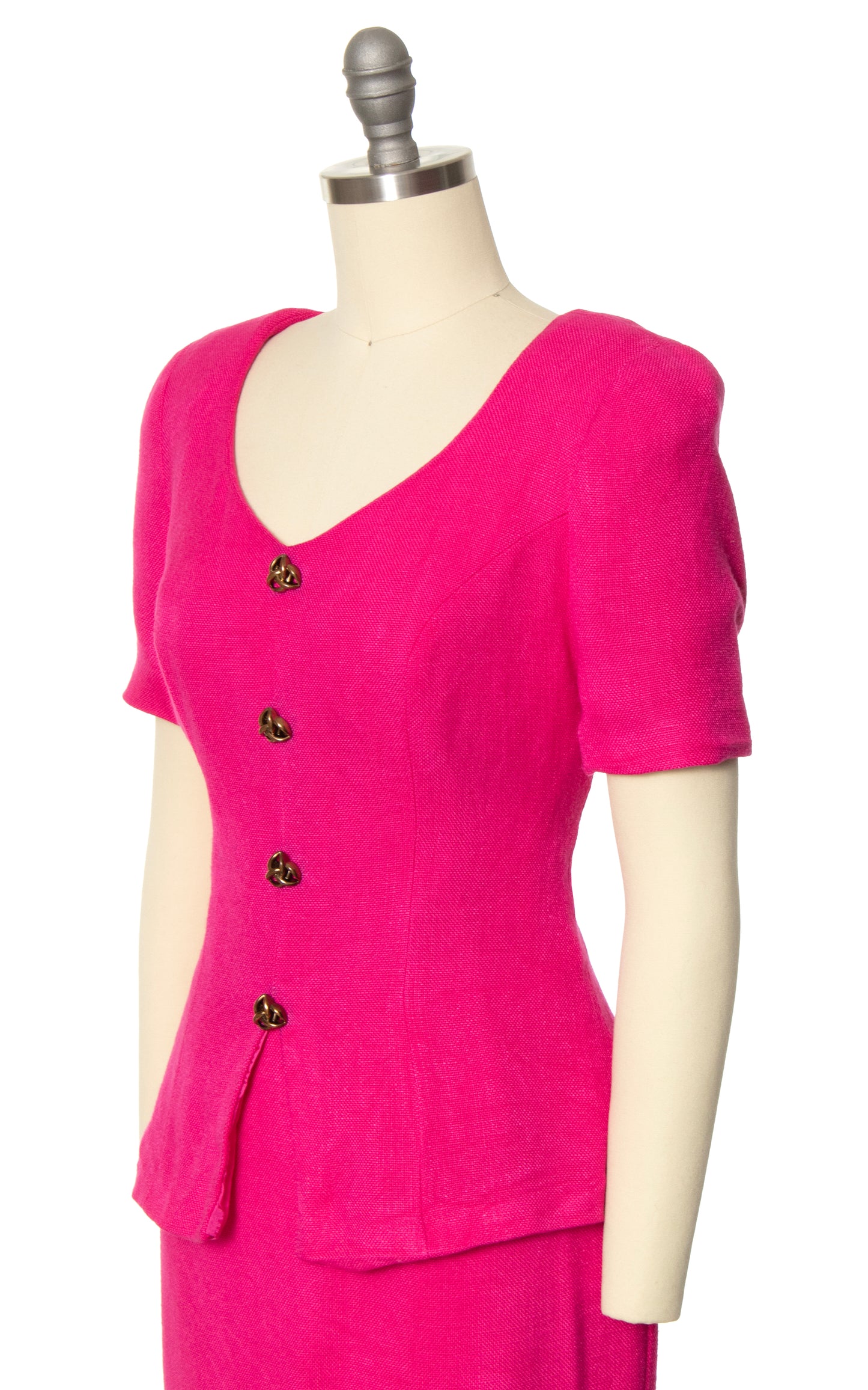 1980s Hot Pink Skirt Set | small