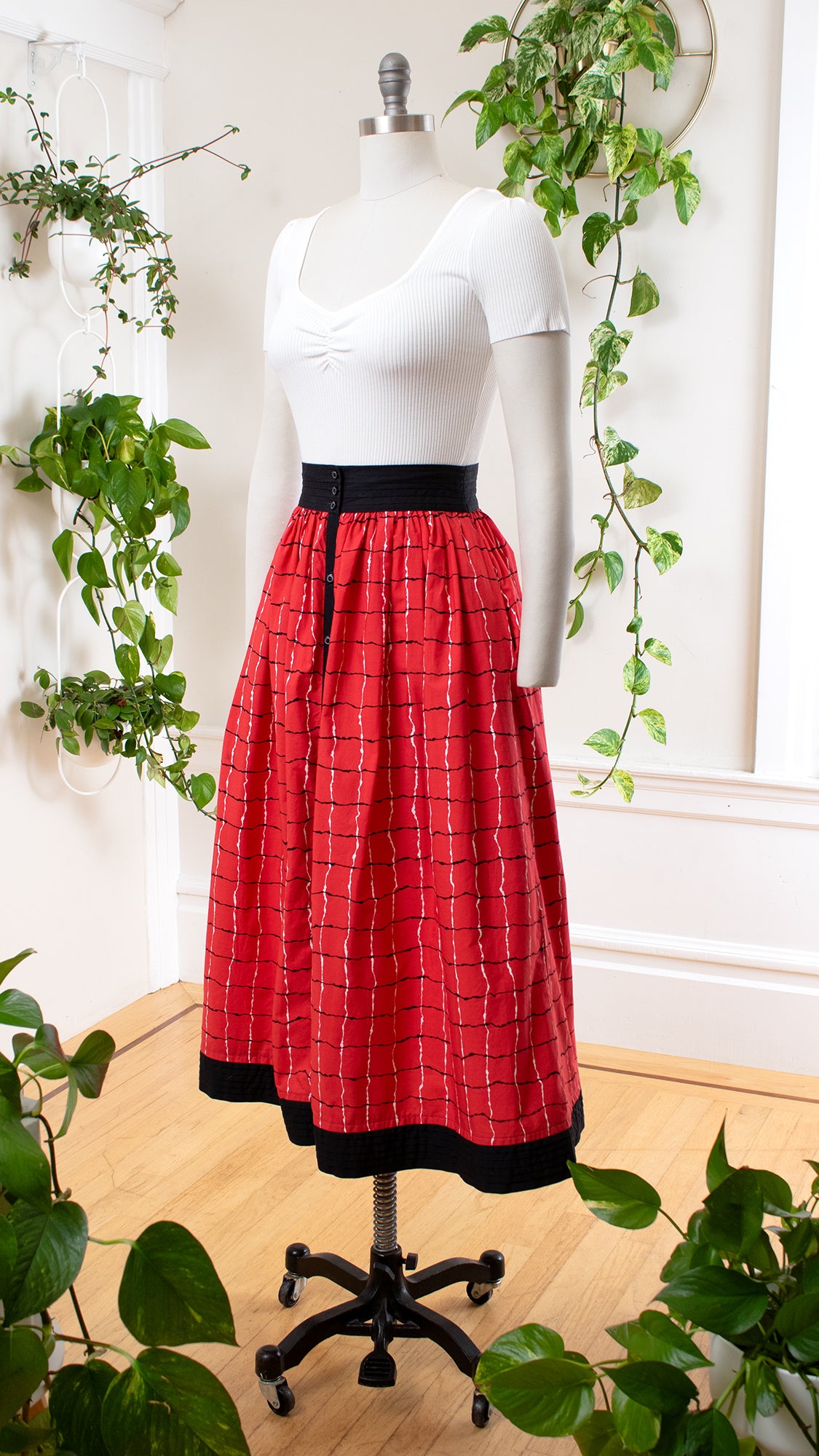 1980s JEANNE MARC Plaid Skirt | small