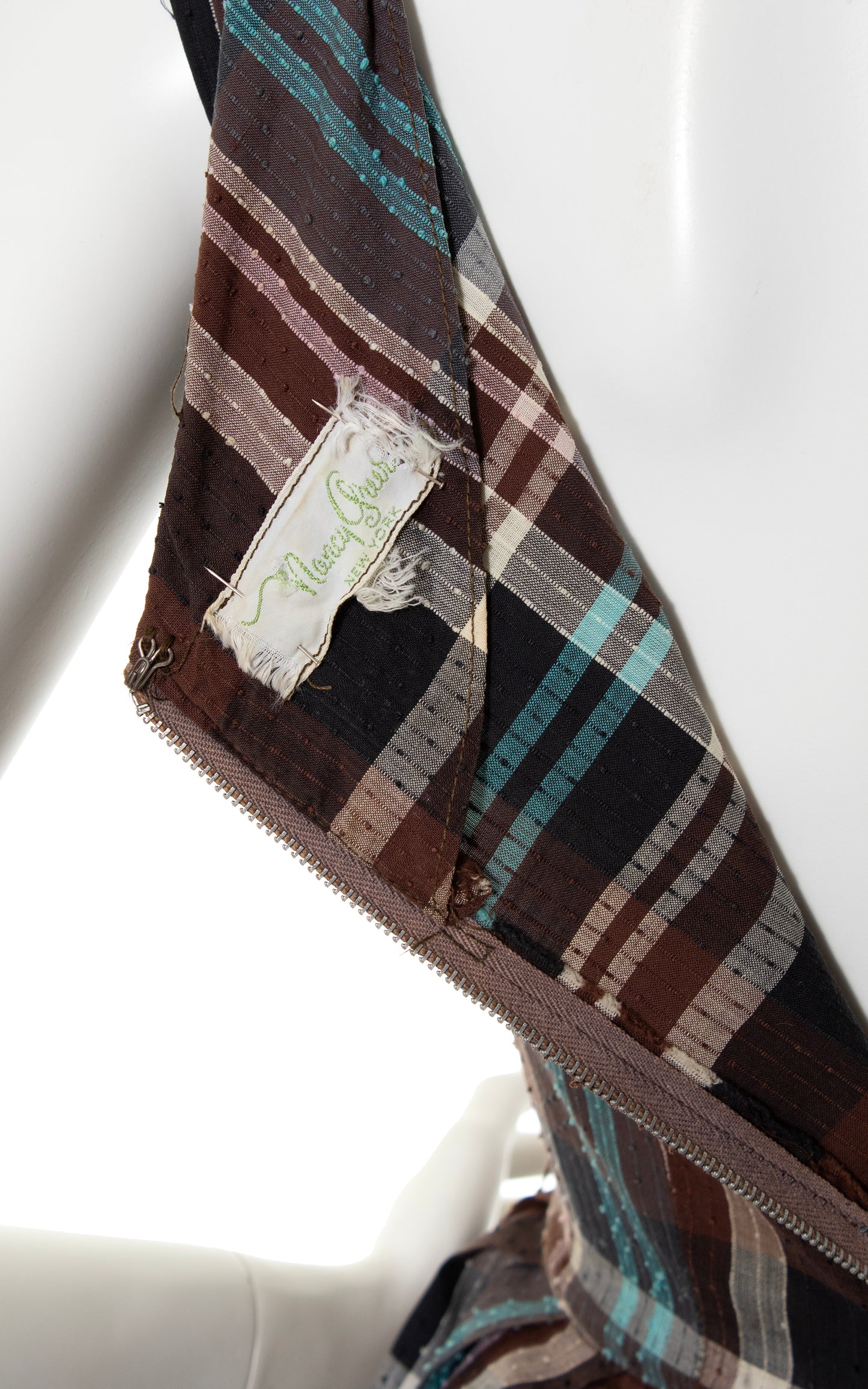 1950s Plaid Dotted Swiss Cotton Dress | medium