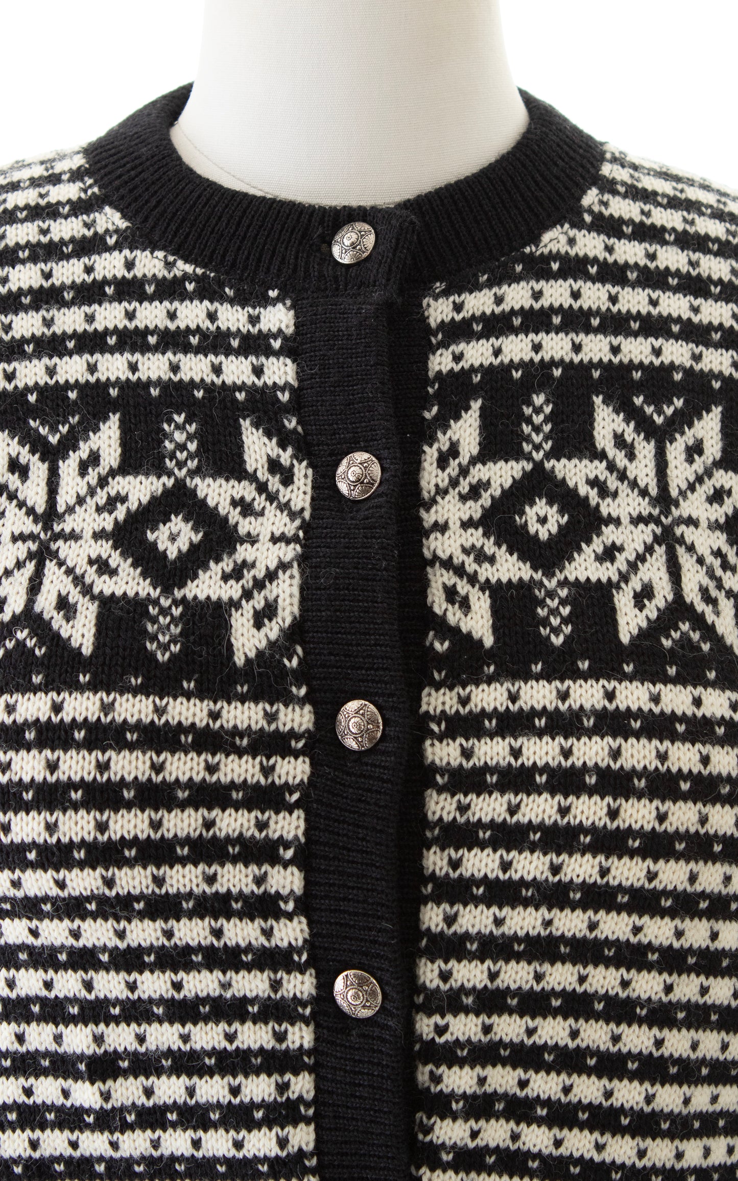 1990s does 1940s Fair Isle Knit Wool Cardigan | x-small/small