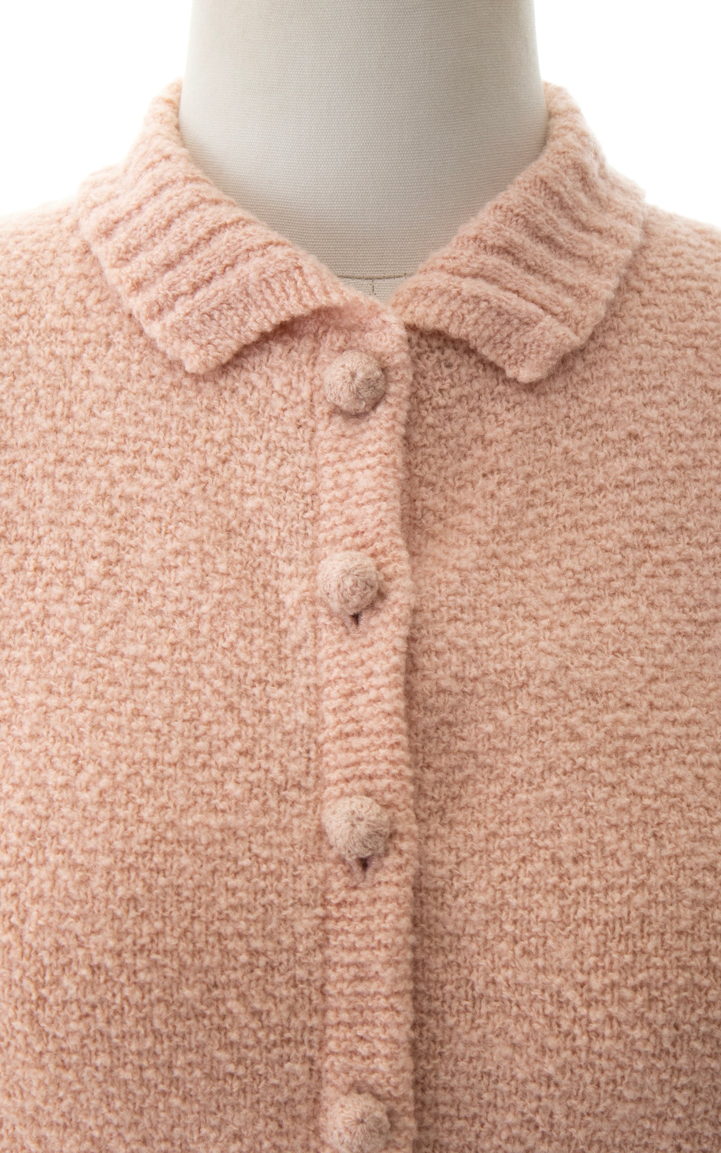 1940s 1950s Pink Knit Wool Cardigan | small/medium
