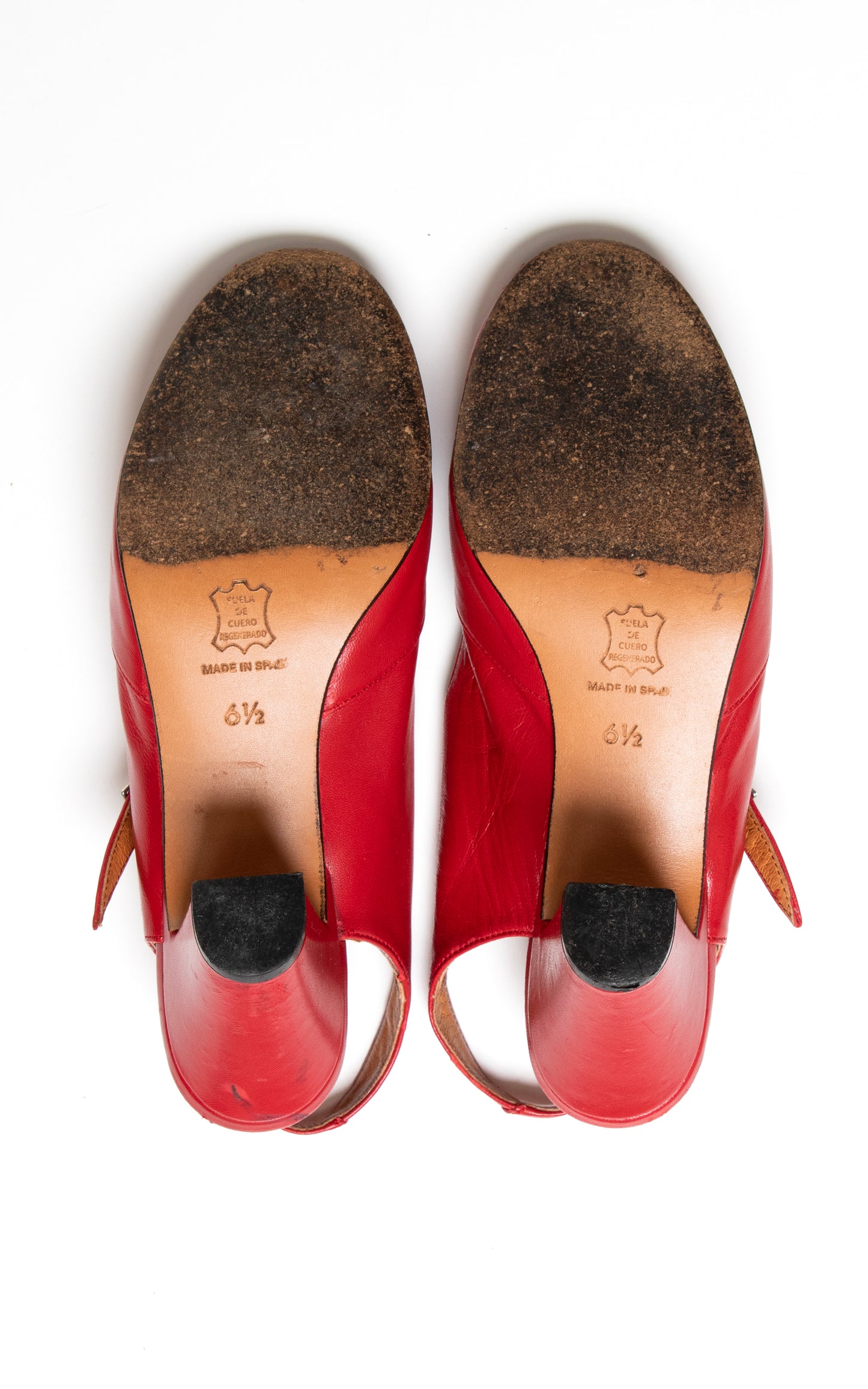 Modern RE-MIX Red Leather "Anita" Heels | size US 6.5