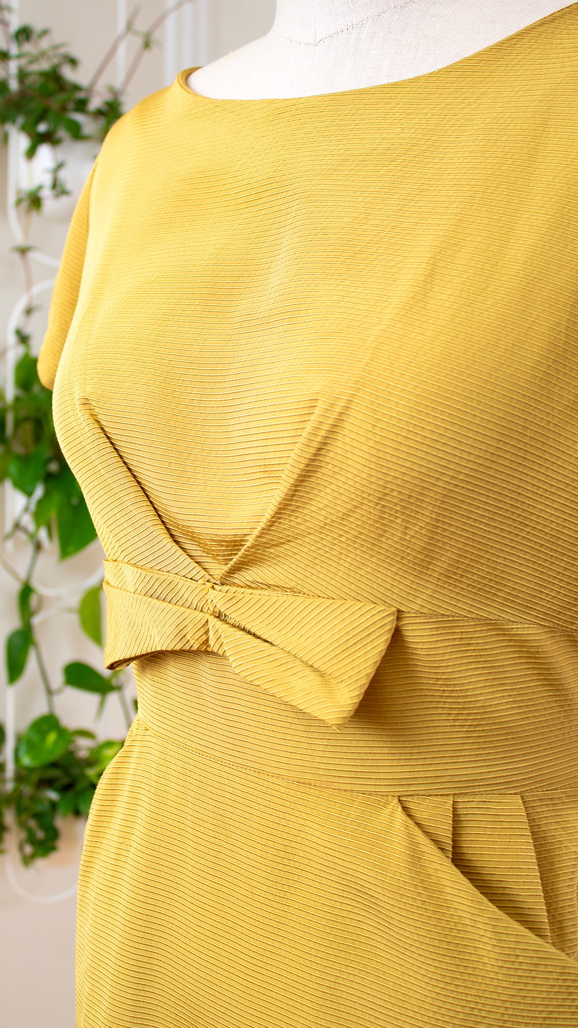 1960s Yellow Wiggle Dress | large