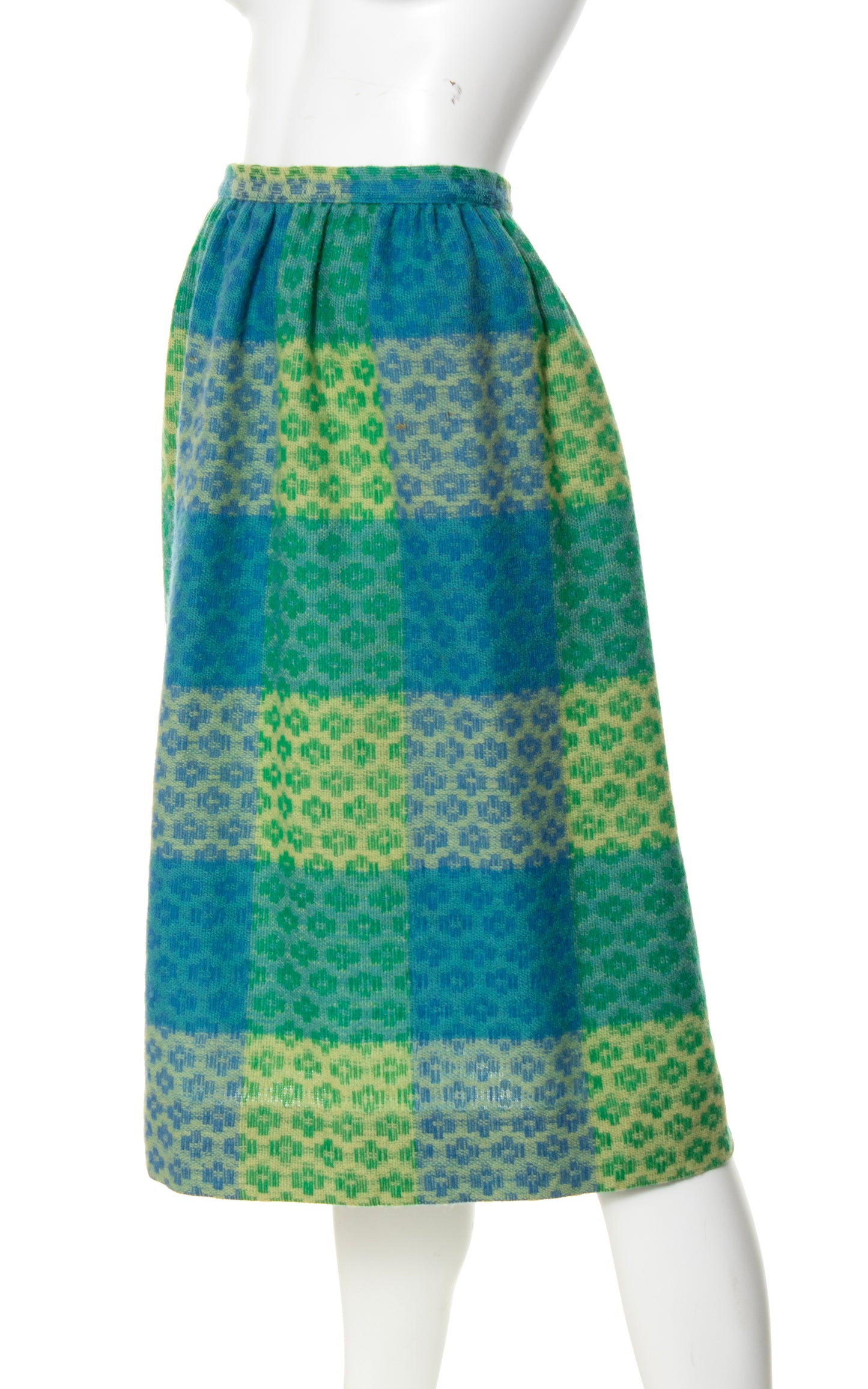 1950s JANTZEN Plaid Wool Skirt | small