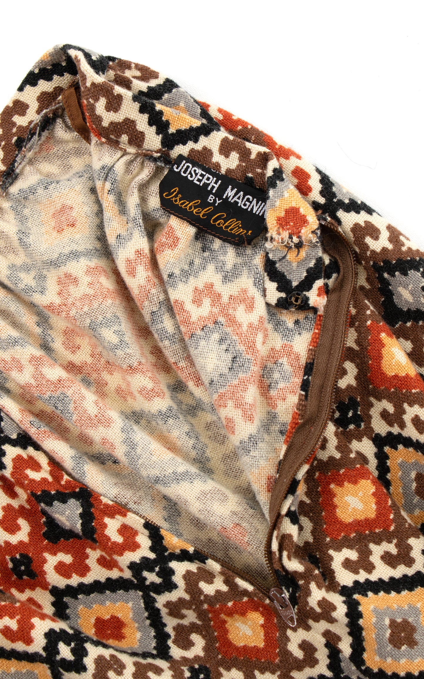 1970s Ikat Fringed Maxi Skirt | small