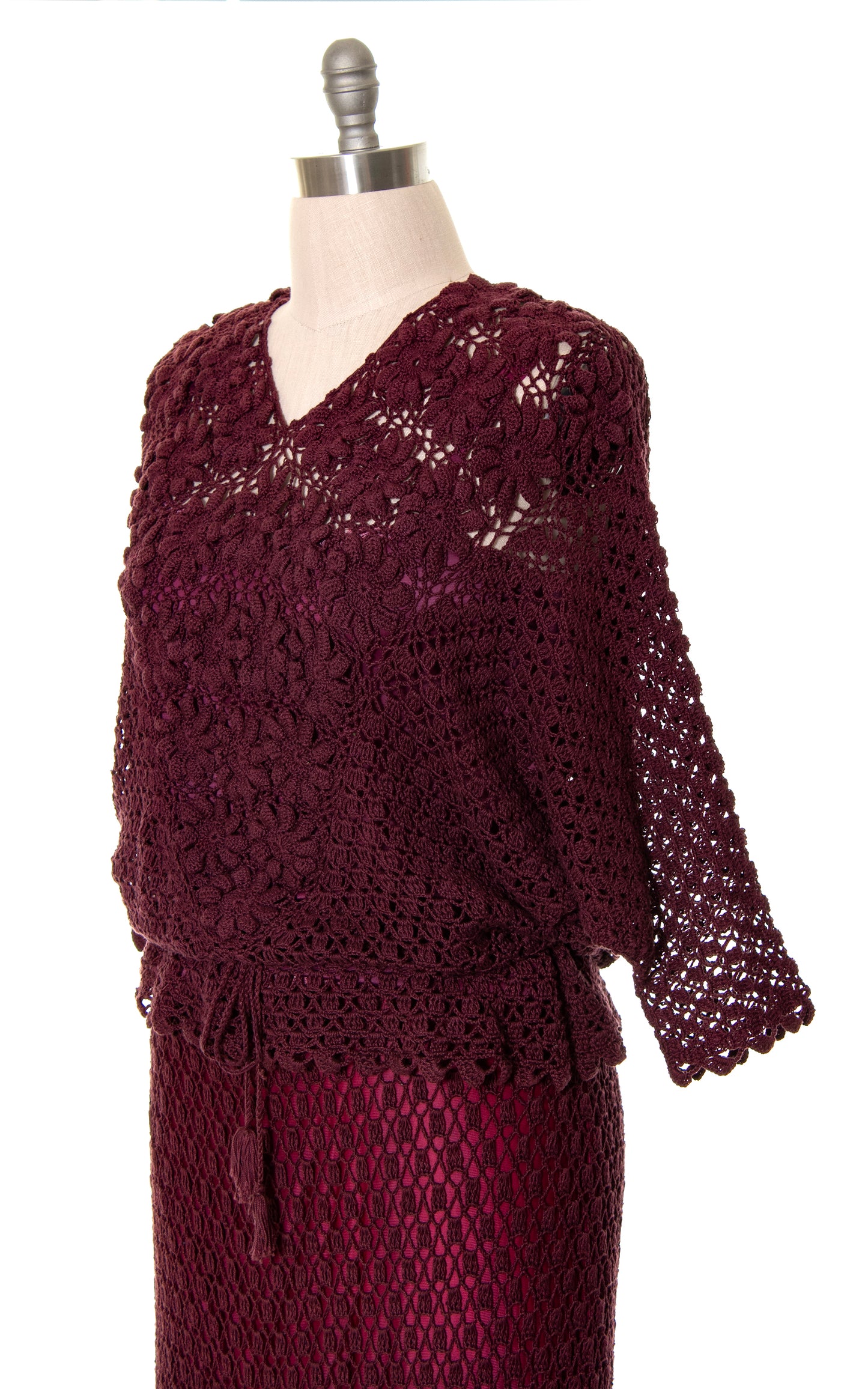 NEW ARRIVAL || 1970s Open Knit Sweater & Skirt Set | x-large