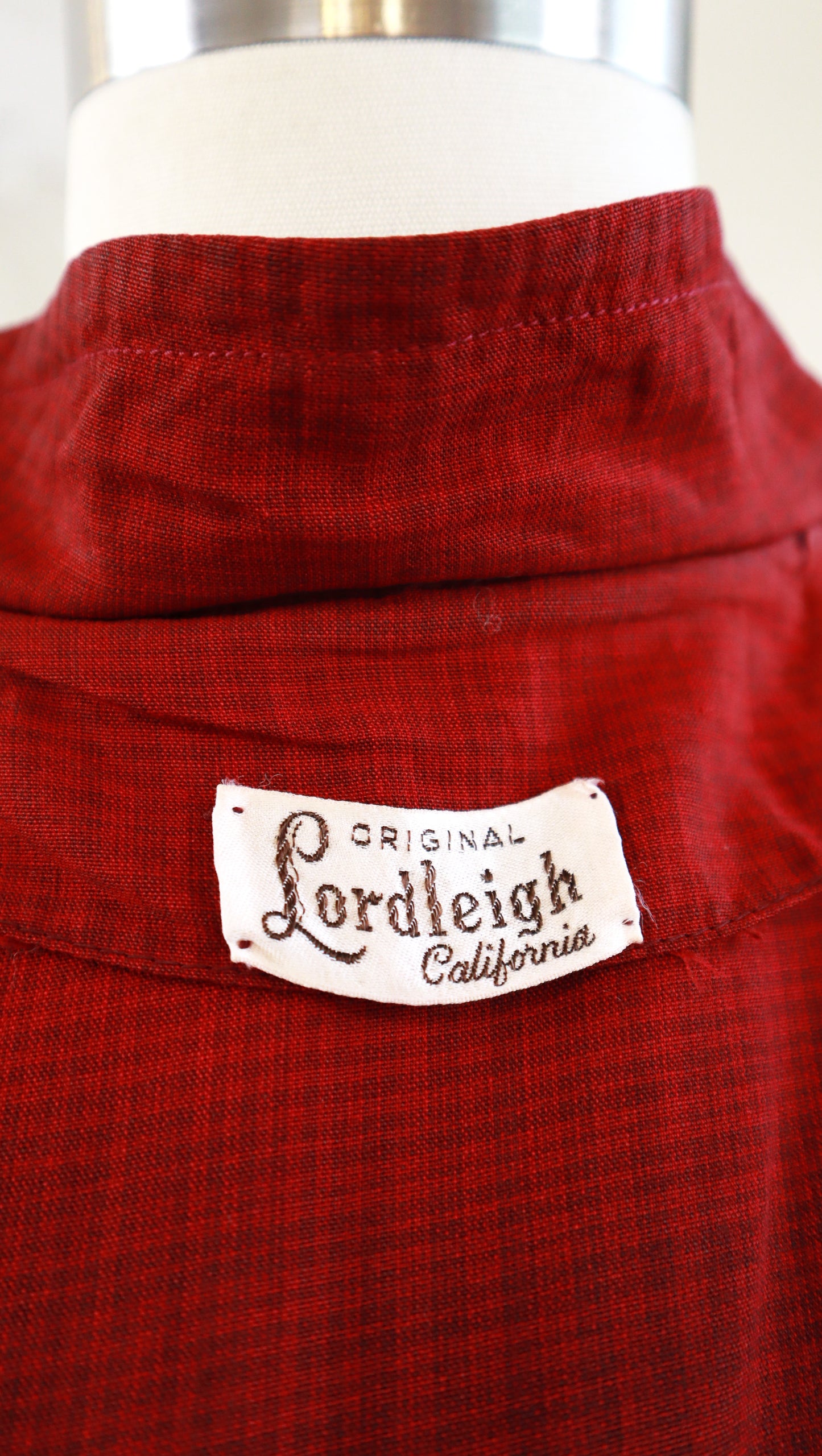 1950s Red Plaid Wiggle Dress | small